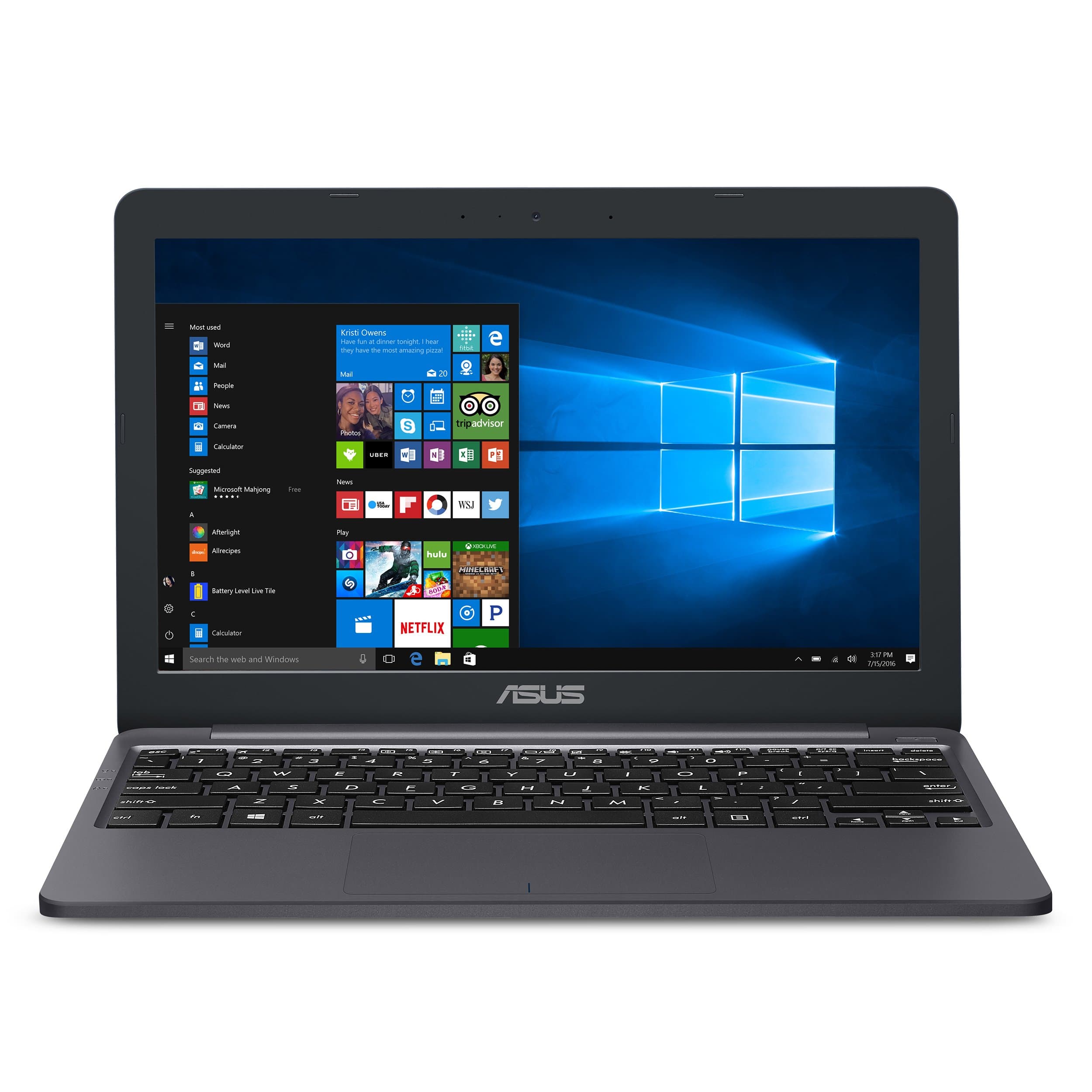 ASUS VivoBook E203MA Ultra-Thin Laptop [2019 Version], Intel Celeron N4000 Processor (up to 2.6 GHz), 4GB LPDDR4, 64GB eMMC, 11.6” HD, USB-C, Windows 10 S mode (Switchable to Pro), E203MA-YS03