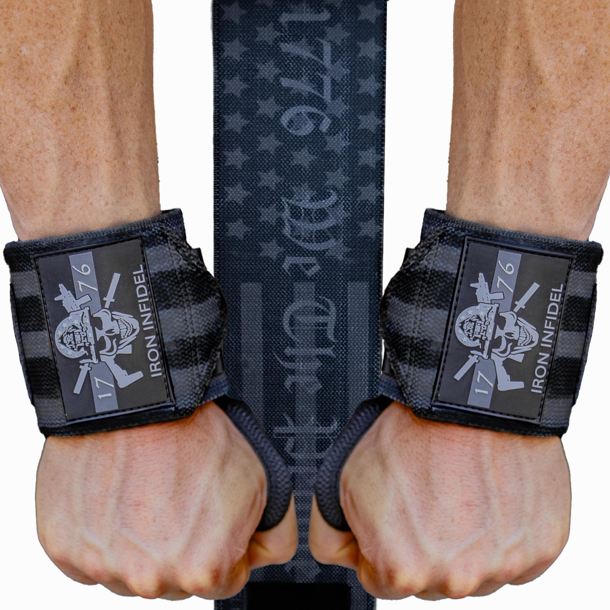 Iron Infidel Weightlifting Wrist Wraps - 24" Extra Stiff Heavy Duty, Wrist Support for Gym Workouts, Crossfit, Weights, Powerlifting, Fitness, Exercise, Olympic Lifts, Bench Press (1776)