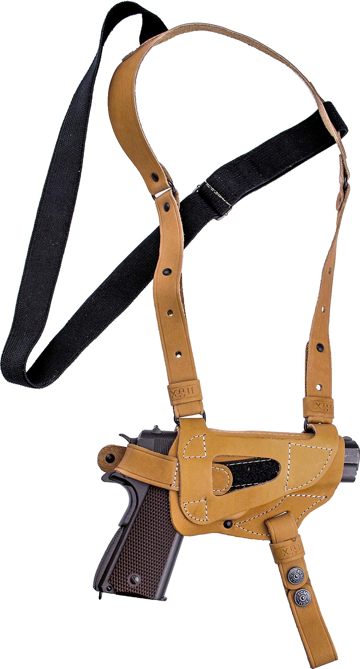 XCH Shoulder Holster Compatible with 1911 Type Pistols, Defender, Zastava M57, Zastava M88, Zastava M70, Tokarev TT, Sig Sauer P238 / P938 / P230, Makarov, Beretta Cheetah, Other subcompact Pistols