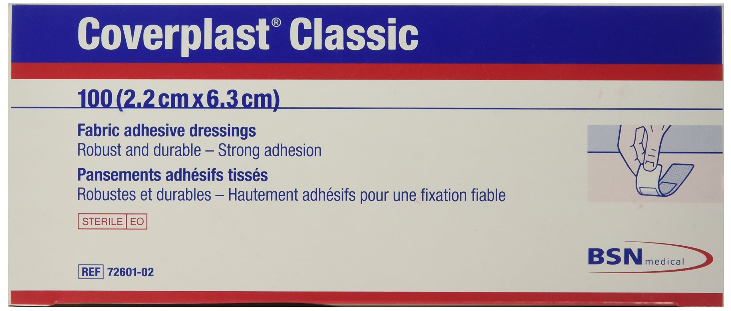 Coverplast Classic 6.3 cm x 2.2 cm Fabric Plasters - (Pack of 100)