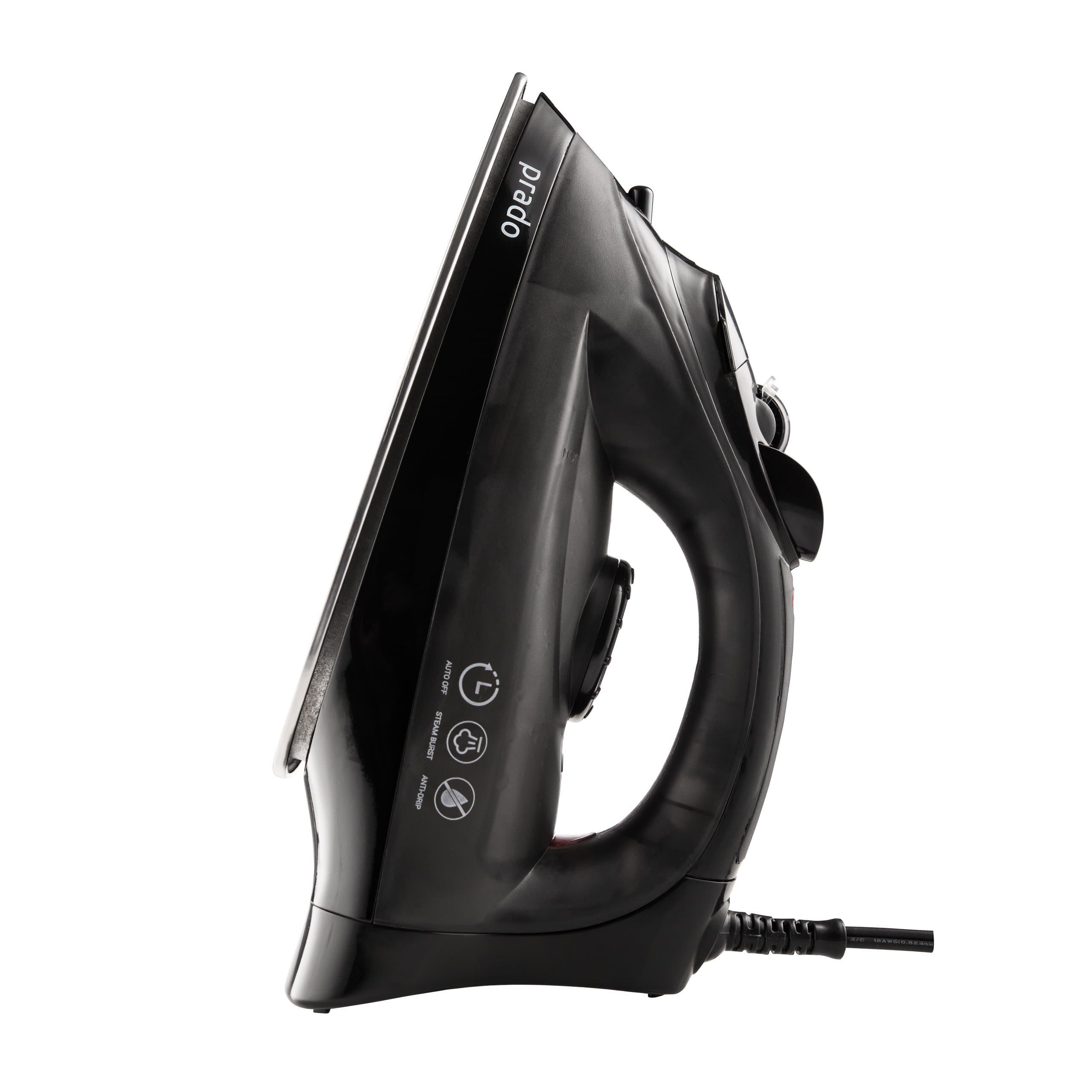 Prado X3 Professional Steam Iron with Auto Shut-Off and Stainless Steel Soleplate, Steam Burst Clothing Iron, 2Y Warranty, Black