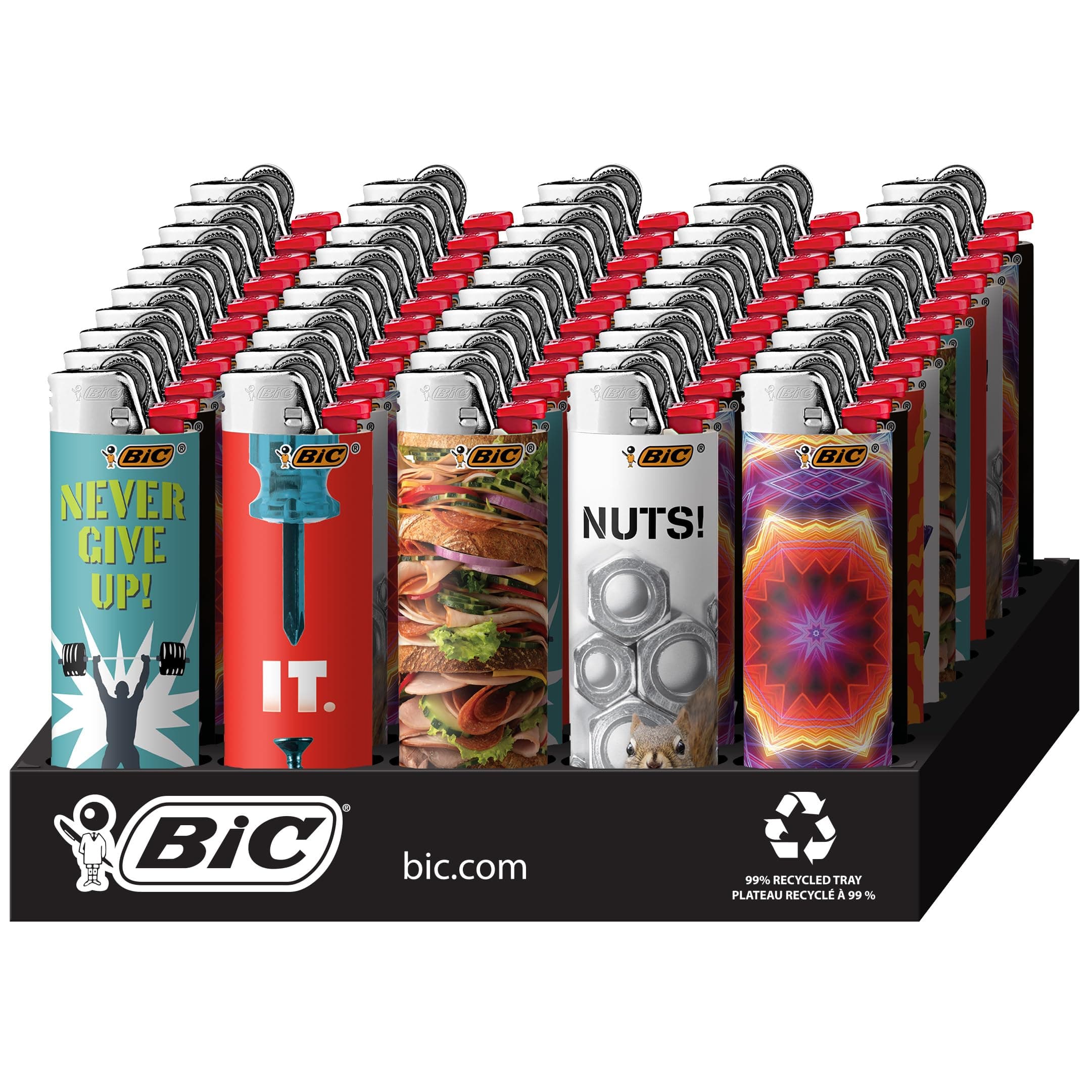 BIC Full Size Limited Special Edition Disposable Lighters Assorted Styles (50) by BIC