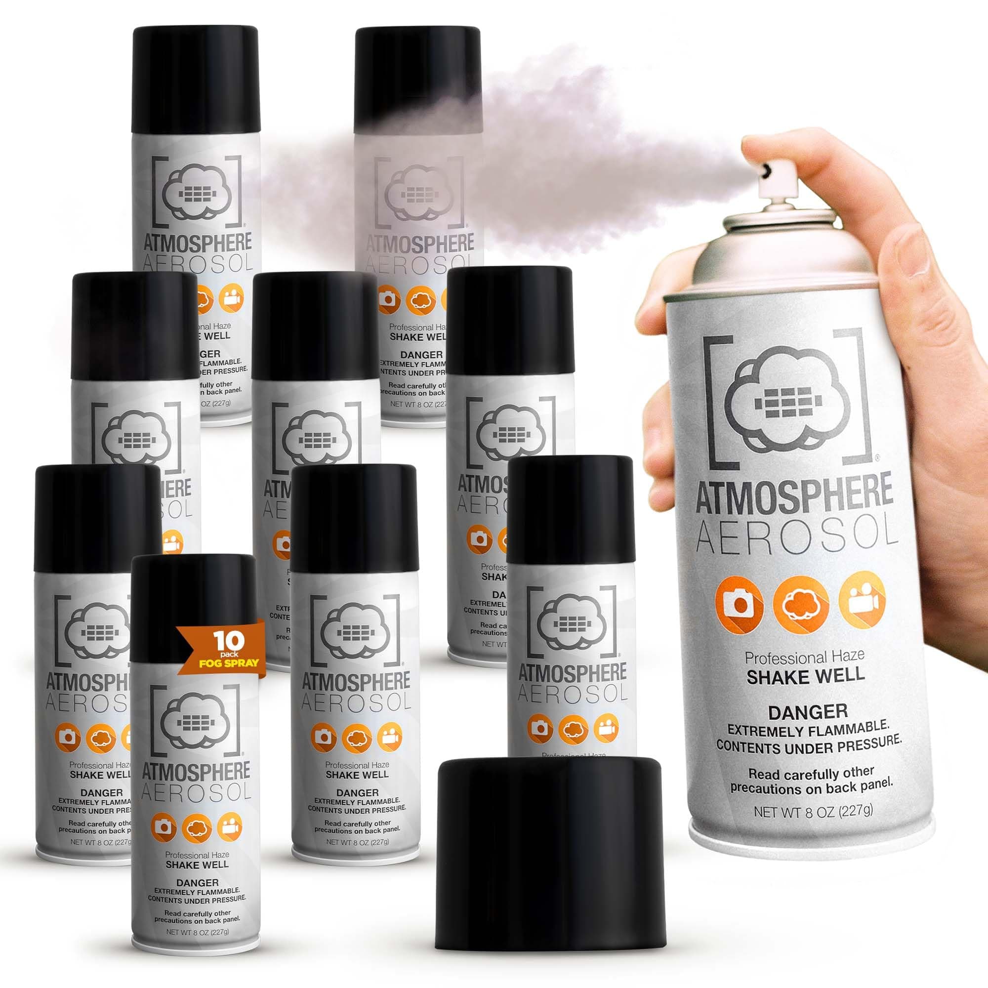 10 Pack Atmosphere Aerosol Haze/Fog Spray for Photography - Safe & Portable Mini Fog Machine Alternative - Smoke and Light Ray Effects Maker for Indoor and Outdoor, No Battery - Made in The USA