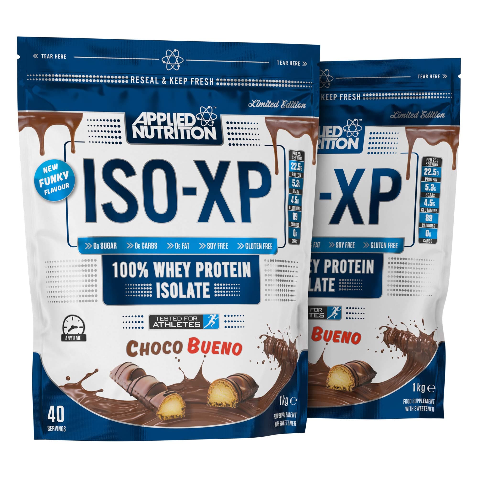 AN Health & Fitness ISO XP Funky Yummy Flavours Whey Protein Isolate Powder | Zero Sugar, Zero Fat, Soy Free, Gluten Free (Choco Bueno, 1kg)