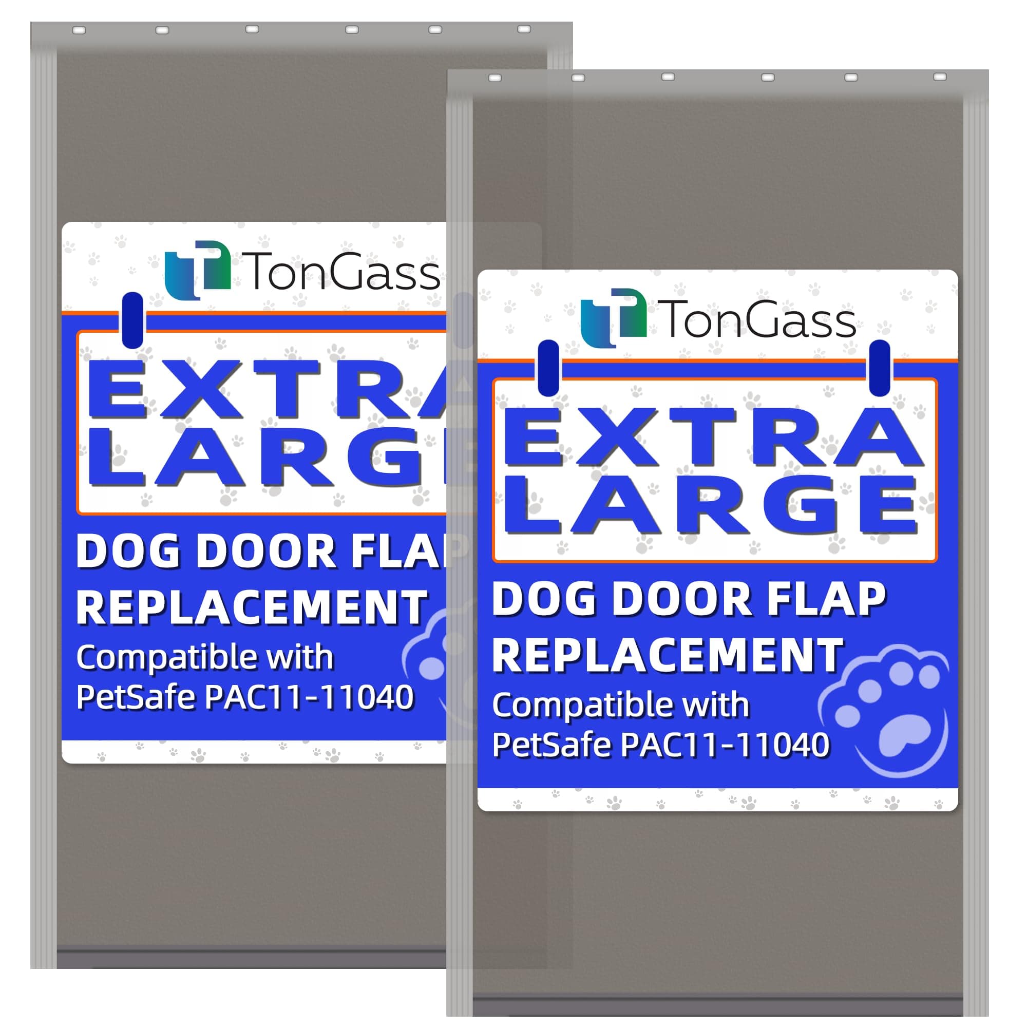 TonGass (2-Pack) PAC11-11040 Extra Large Dog Door Flap Replacement Compatible with PetSafe Freedom Dog Door, 13.7"x24.2" Pet Door Replacement Flap with Magnetic Closure, Weather-Proof & Warp-Resistant