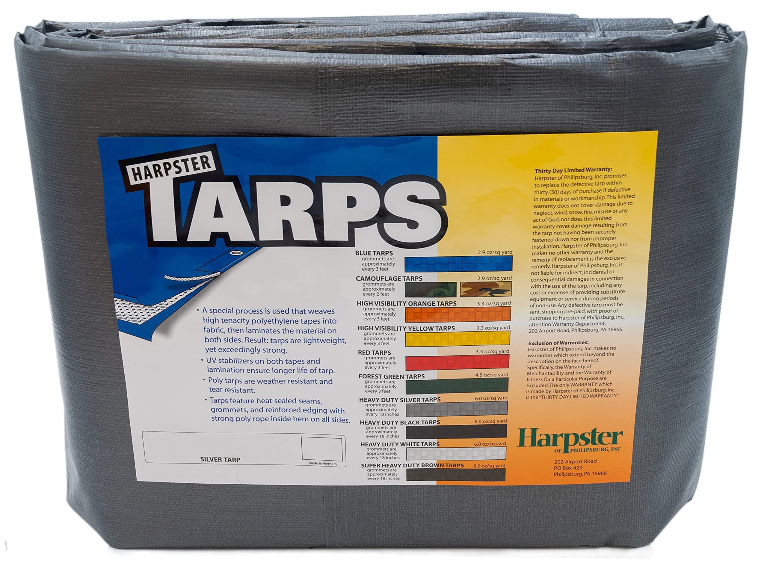 Heavy Duty Silver Tarp 6 OZ., 8'x10'