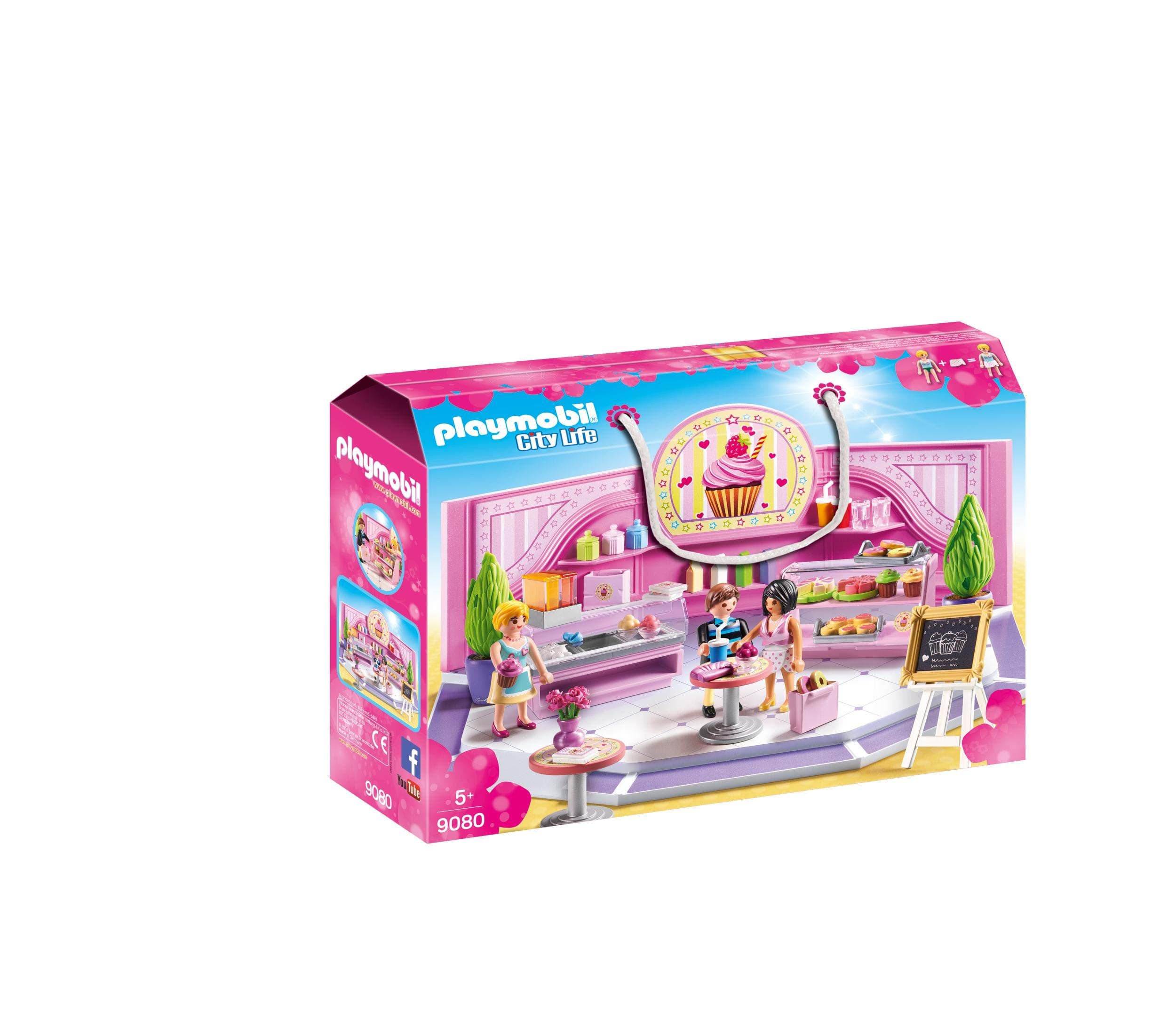 PlayMOBIL 9080 City Life Cupcake Shop, Fun Imaginative Role-Play, PlaySets Suitable for Children Ages 4+