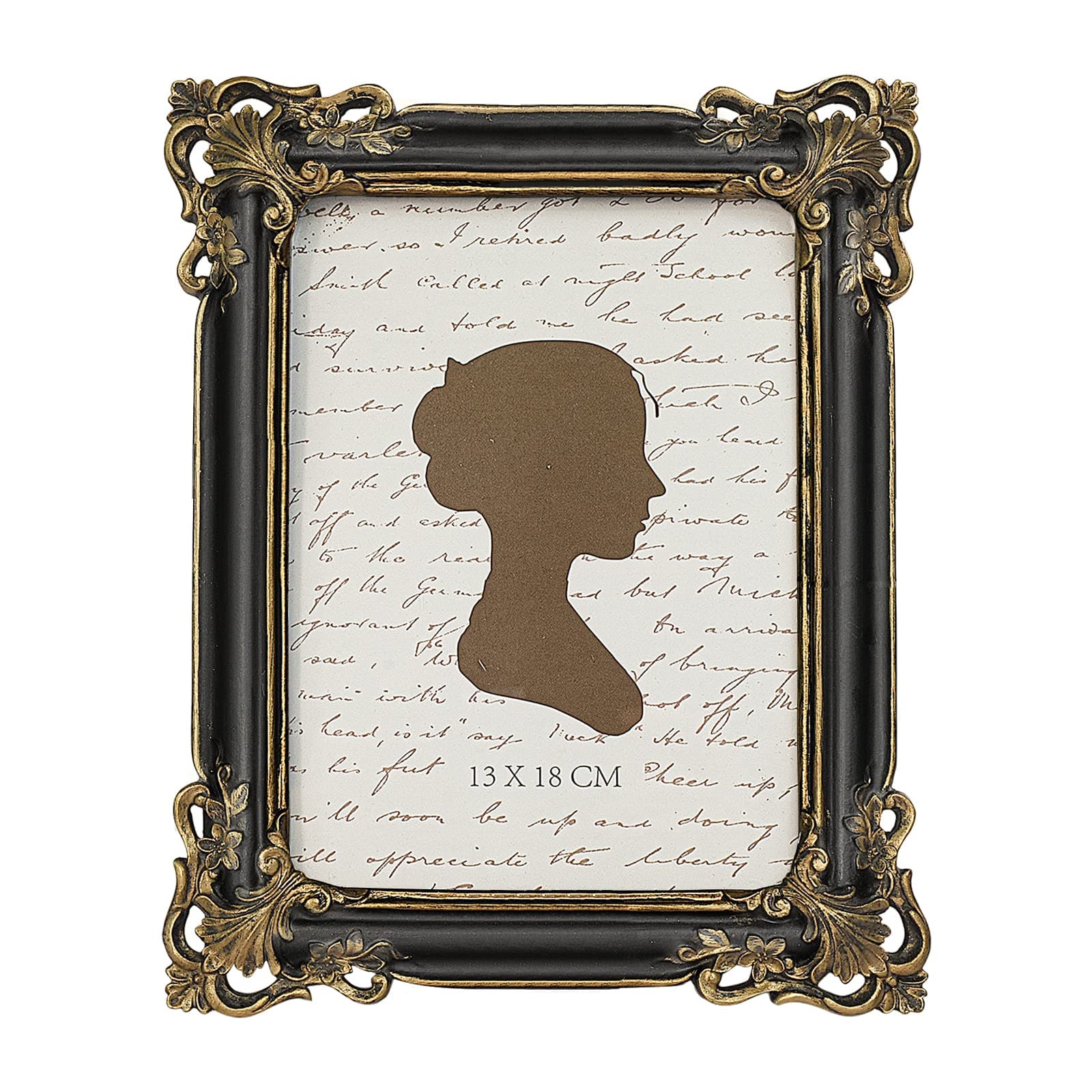 Sunlit Vintage Picture Frame 5x7 Inch, Luxury Antique Photo Frames with Glass Front, Photo Display, Tabletop Wall Hanging, Gift Ideas, Black and Gold