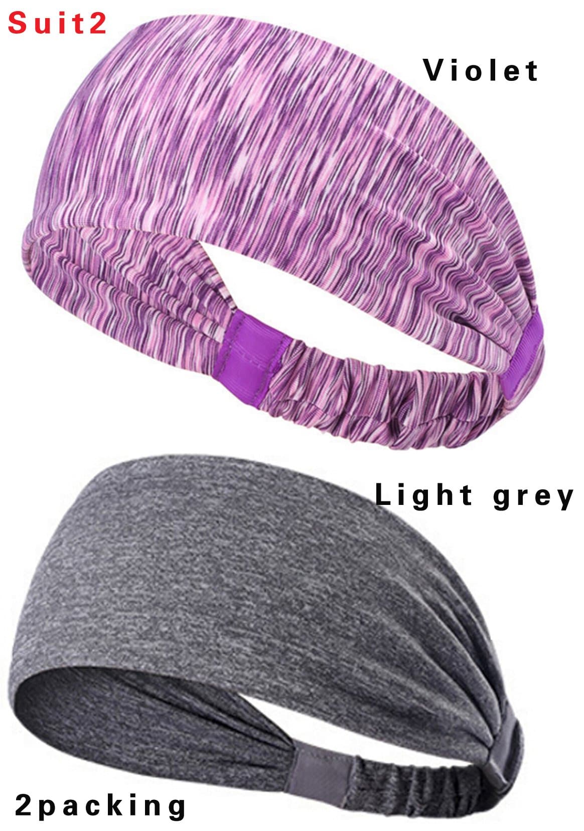 longxing (2PCS high elastic men and women headband running speed dry hair band fitness yoga sweat band sweat makeup. (Set meal 2)