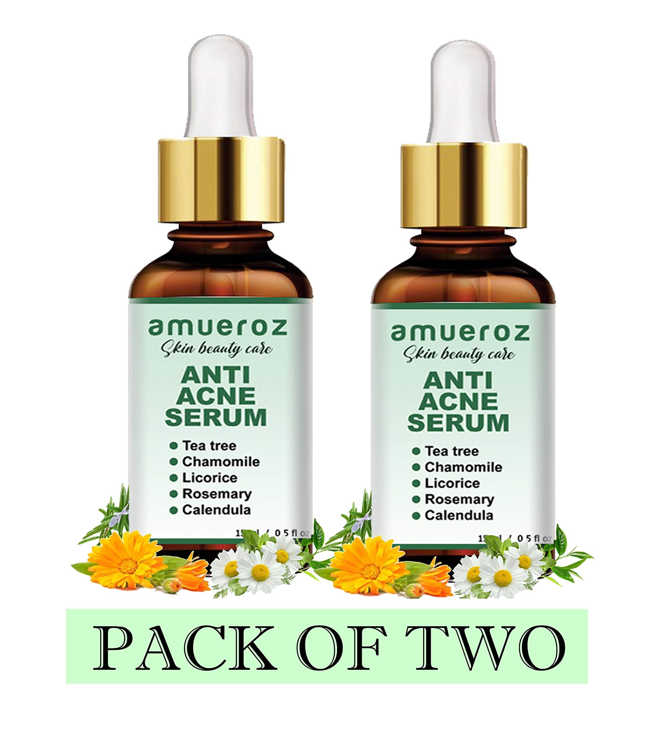 Anti Acne serum PACK OF TWO, Acne Clearing Facial Serum | Anti-Scar Collagen Serum