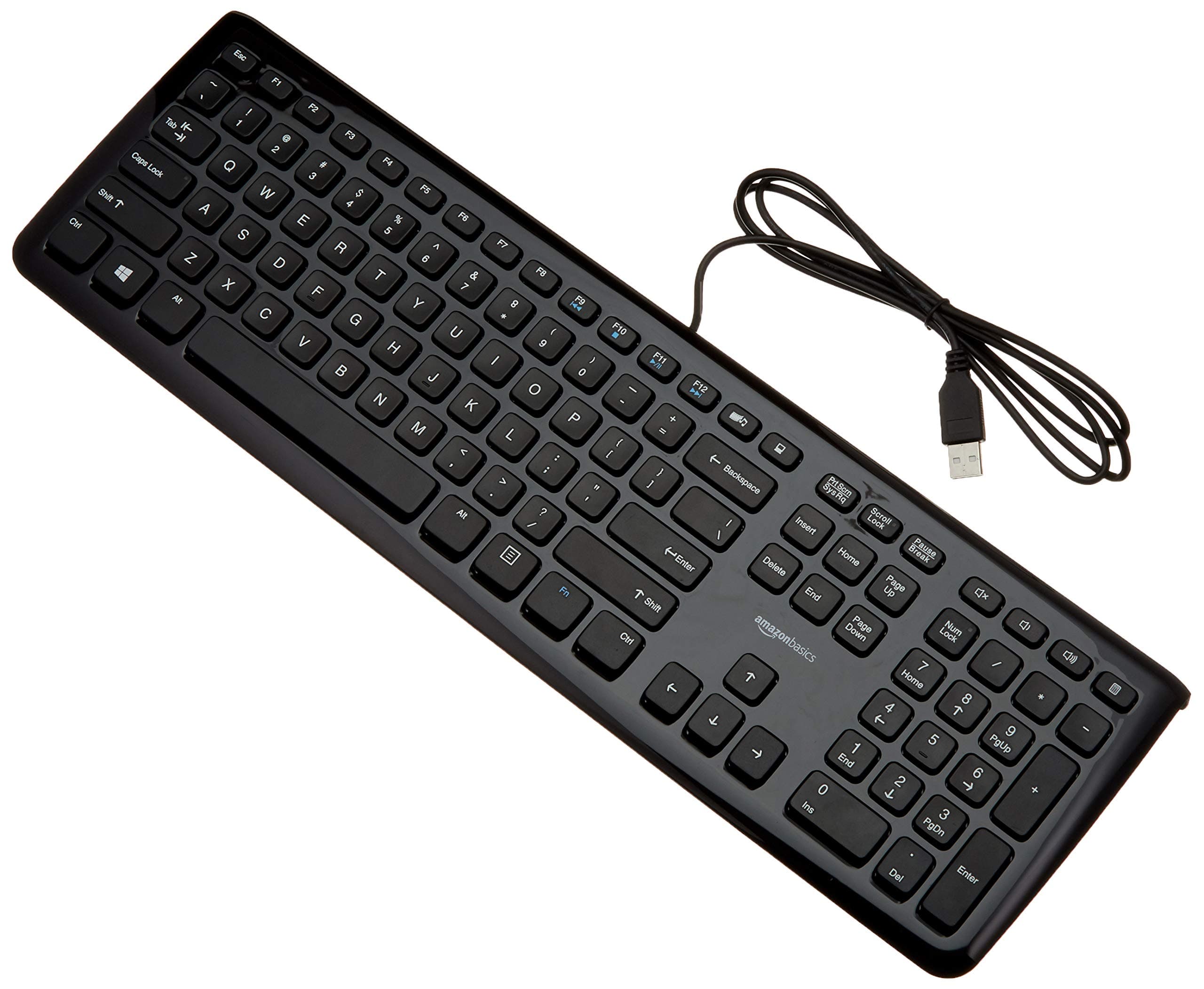 Amazon Basics Wired Keyboard, Keyboard only (1-Pack), black