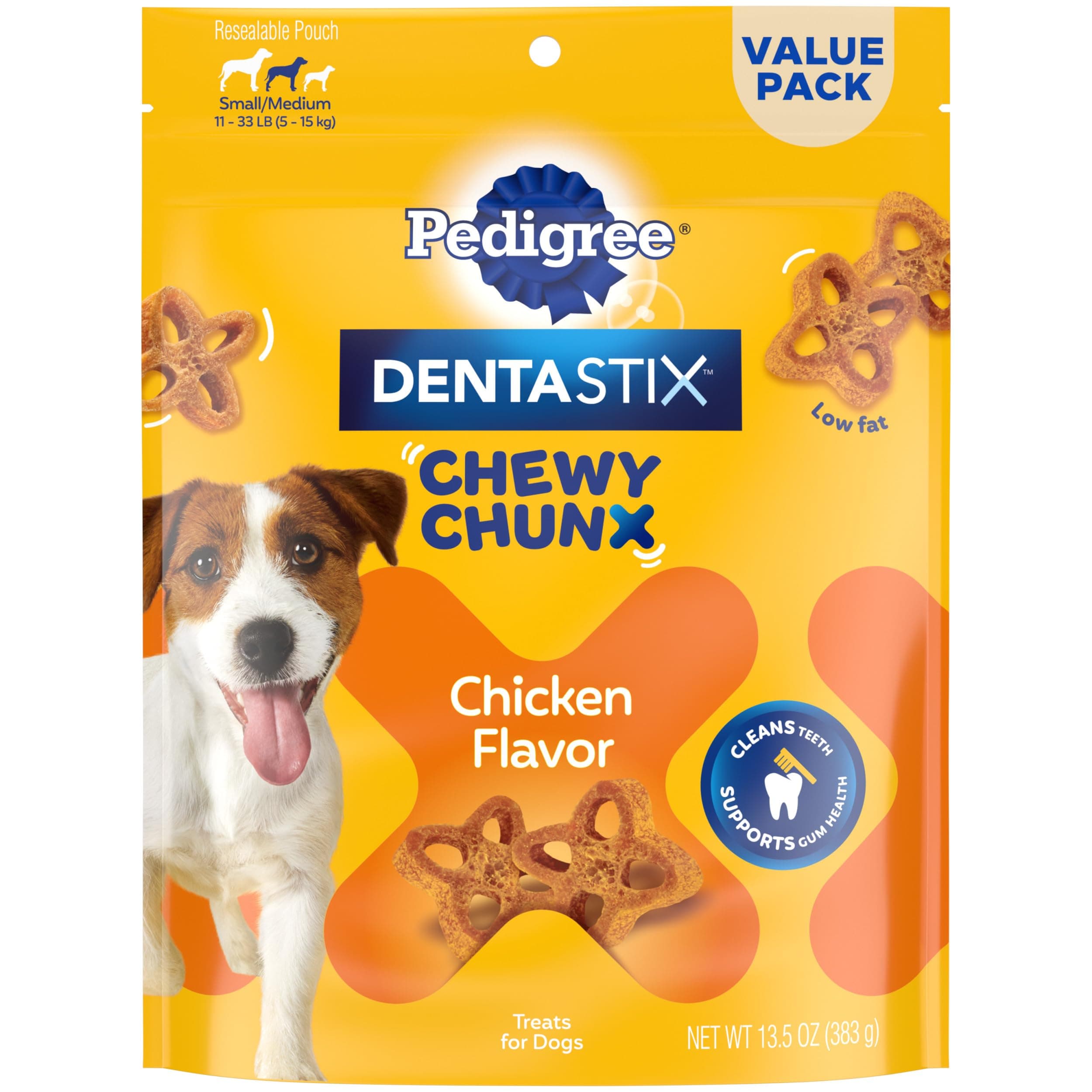 Dentastix Chewy Chunx Small & Medium Dog Treats Chicken Flavor, 13.5 oz. Bag