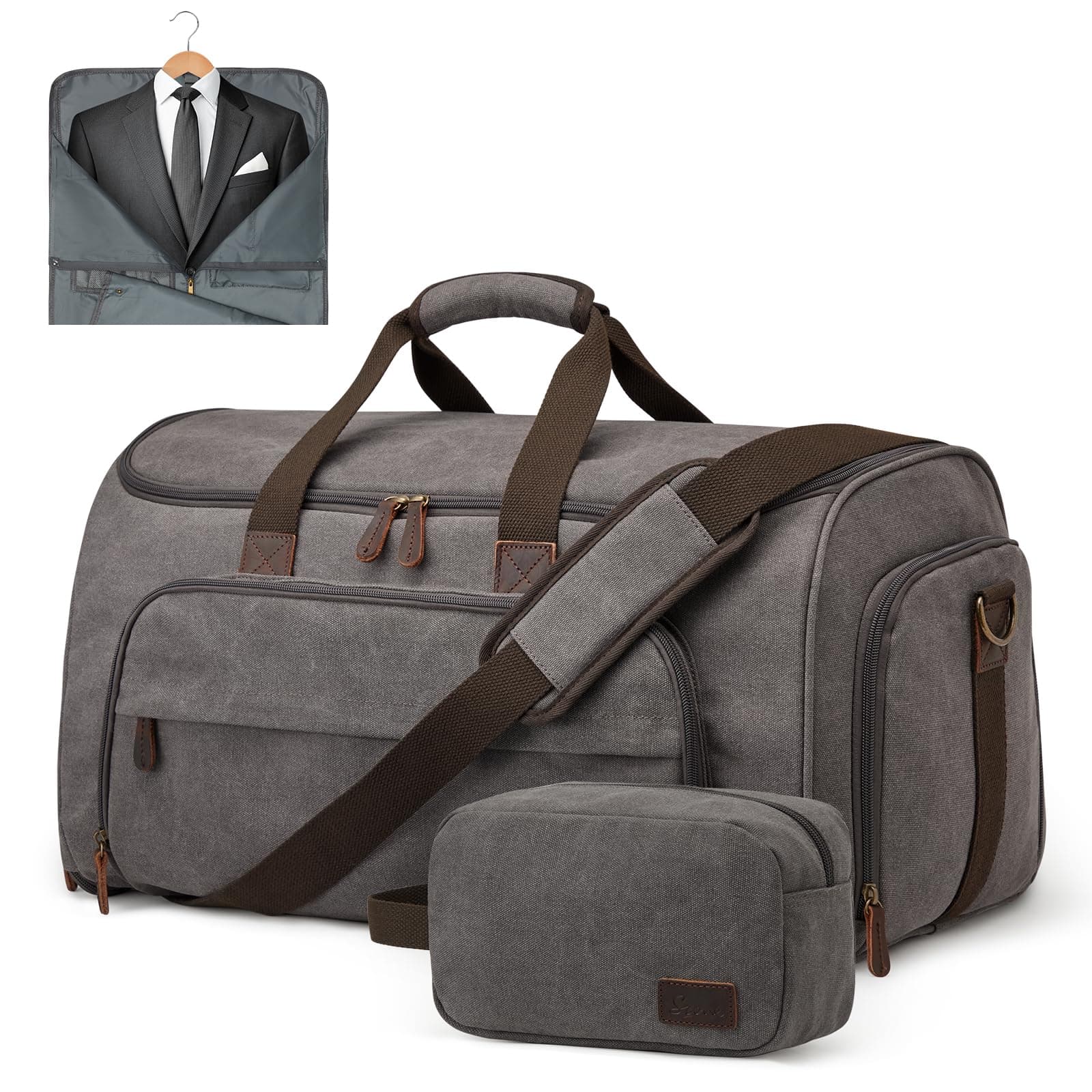 Carry On Garment Bag for Travel Convertible Garment Duffle Bag Suit Bags for Men Women 2 in 1 Hanging Suitcase Business