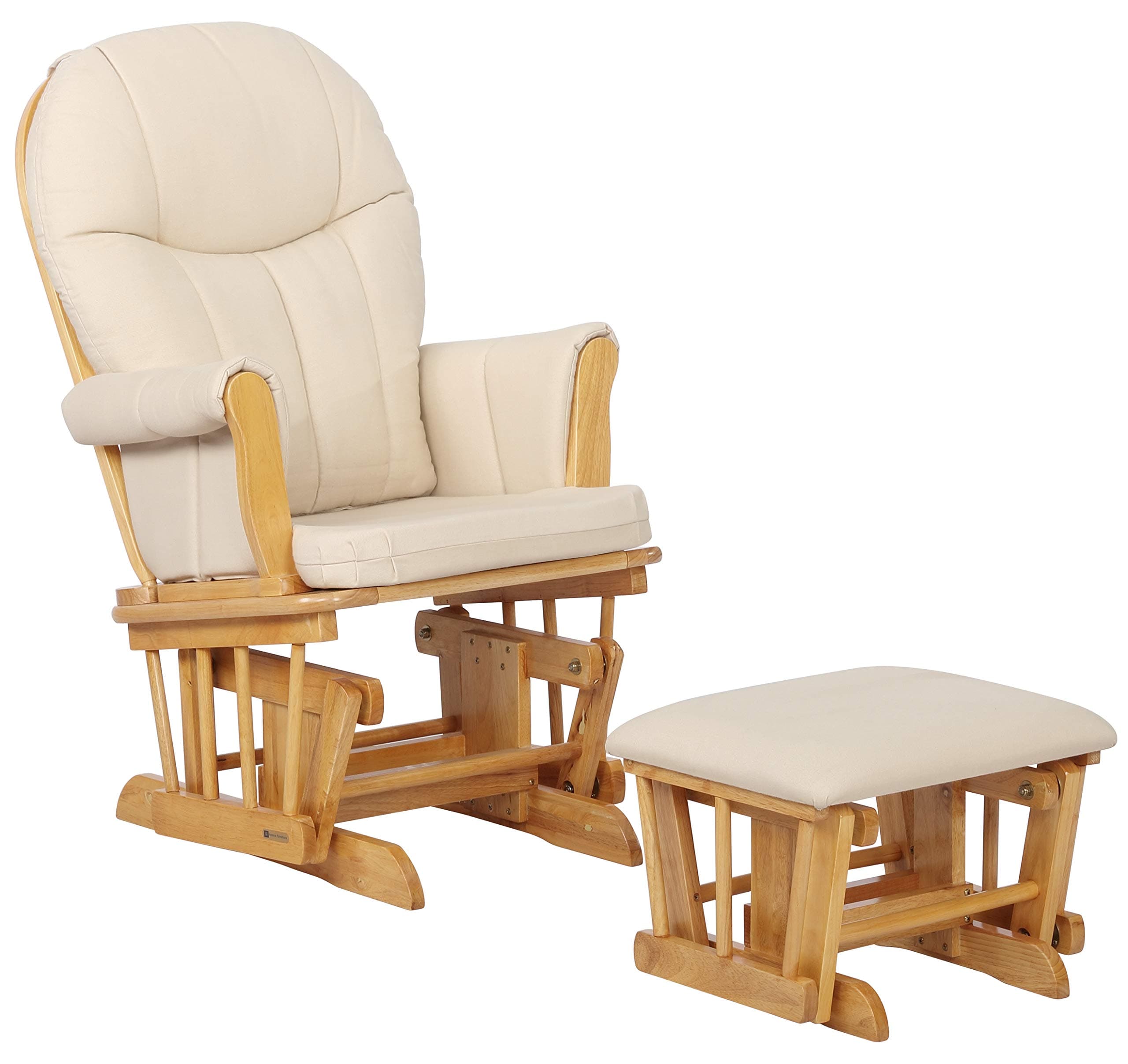 Lennox Furniture Dallas Glider Chair and Ottoman Combo, Honey with Wheat