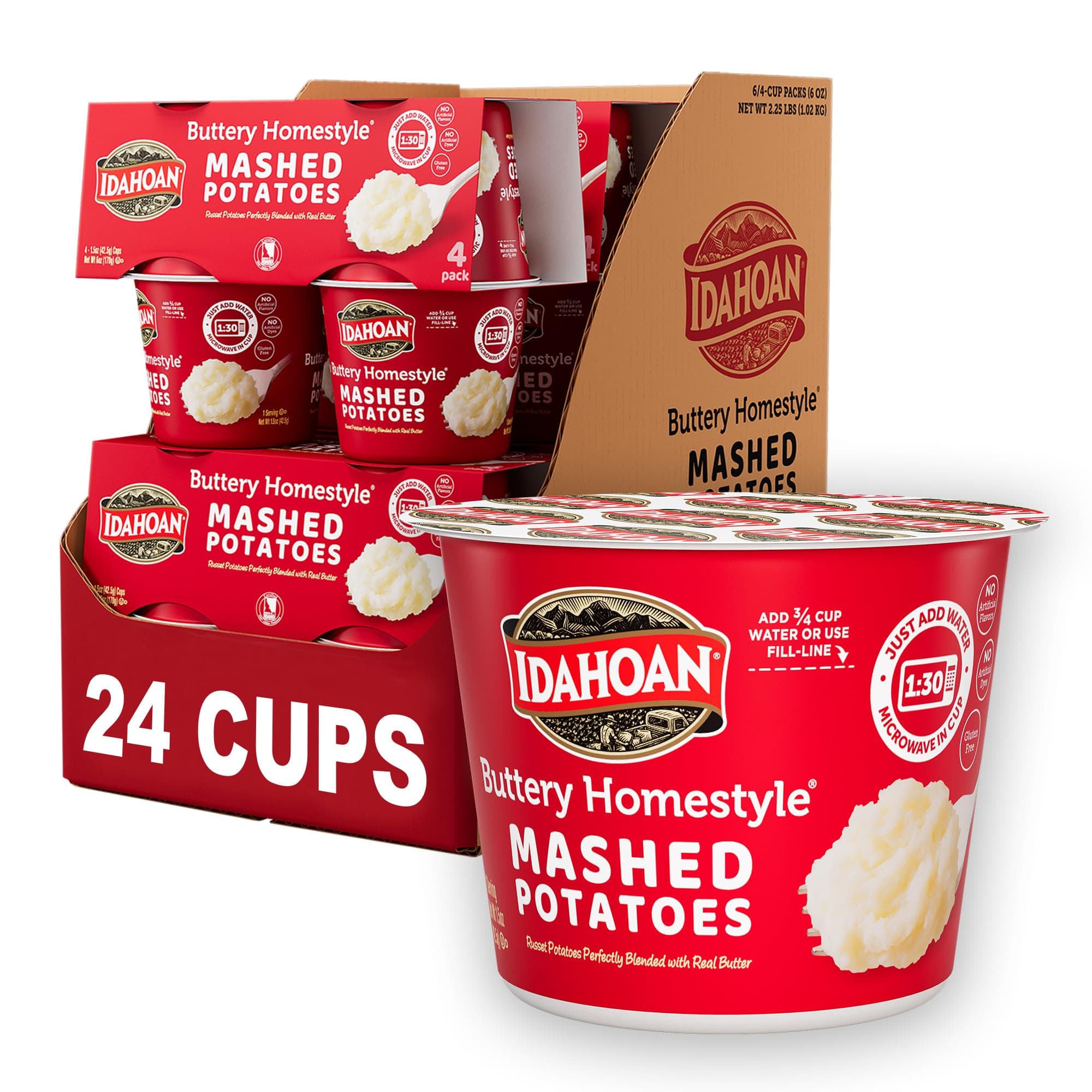 Buttery Homestyle Mashed Potatoes Cup, 1.5oz (Pack of 24)