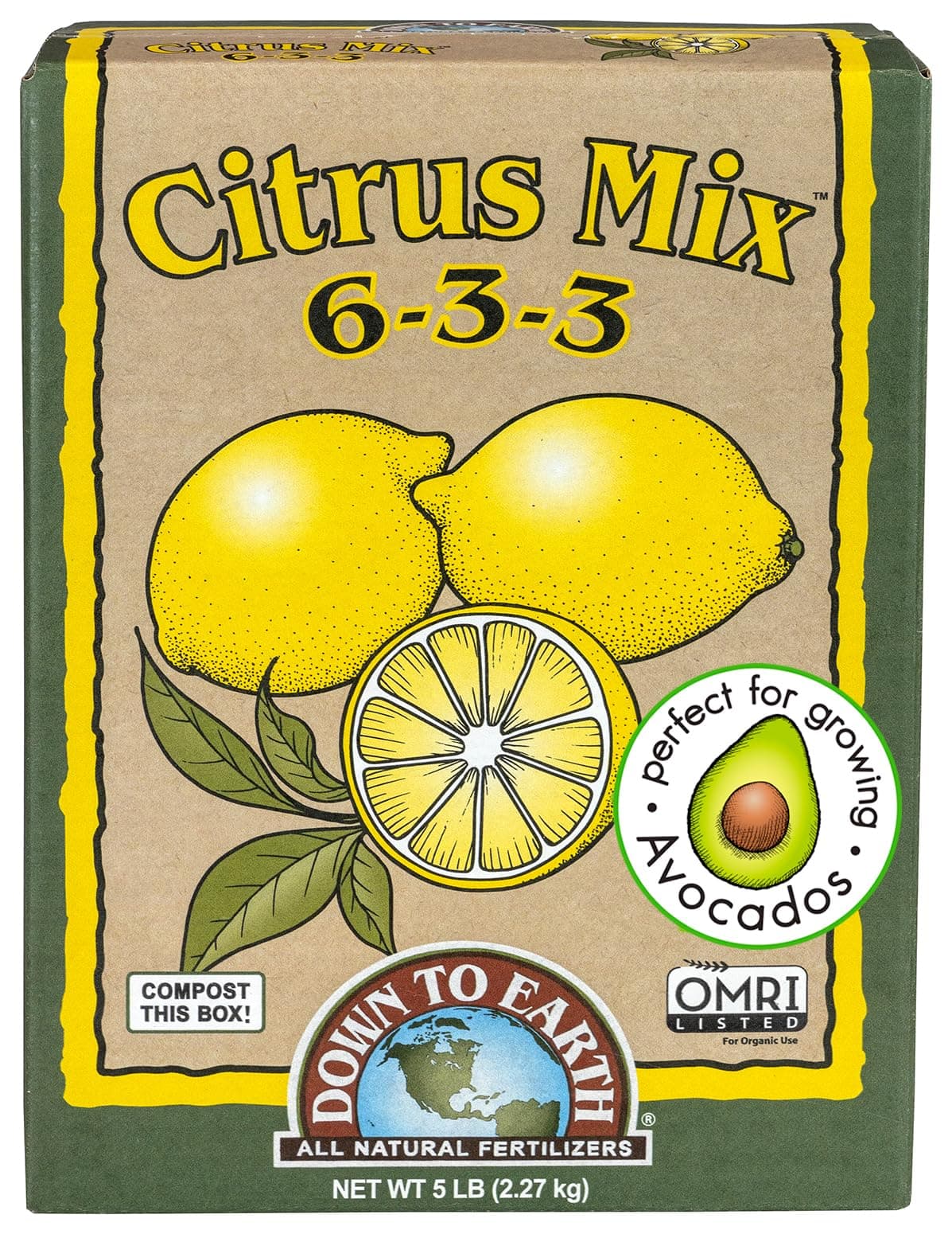 Down to Earth Organic Citrus Fertilizer Mix 6-3-3, 5 lb