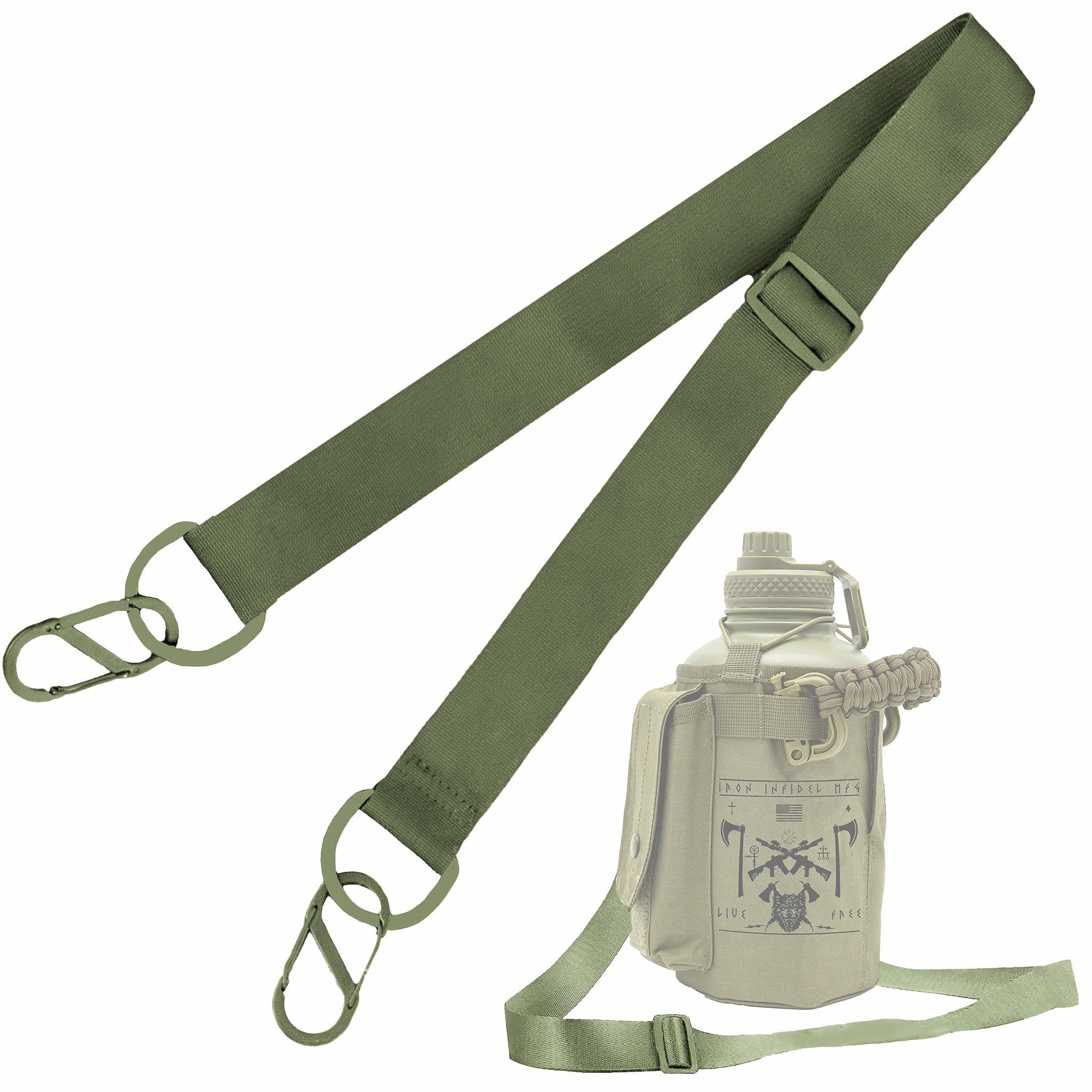 Iron Infidel Shoulder Strap for Battle Bottle - 64 oz and 32 oz Water Bottle Carry Strap