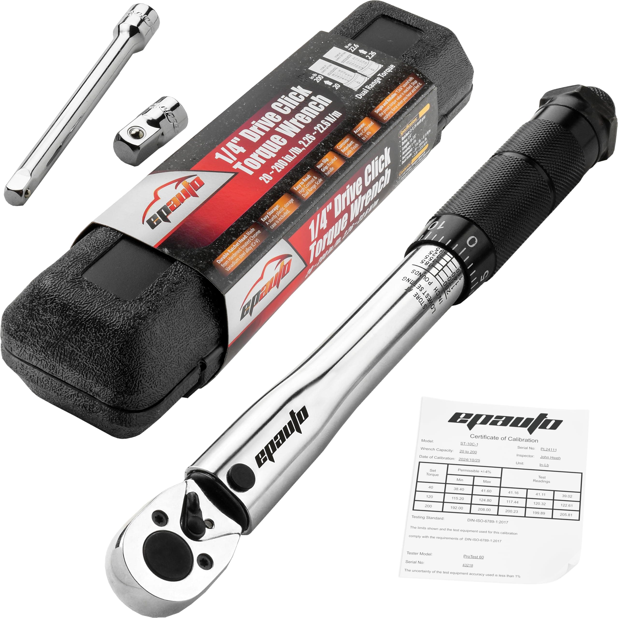 EPAuto 1/4" Drive Click Torque Wrench (20-200") / 2.26 ~ 22.6Nm