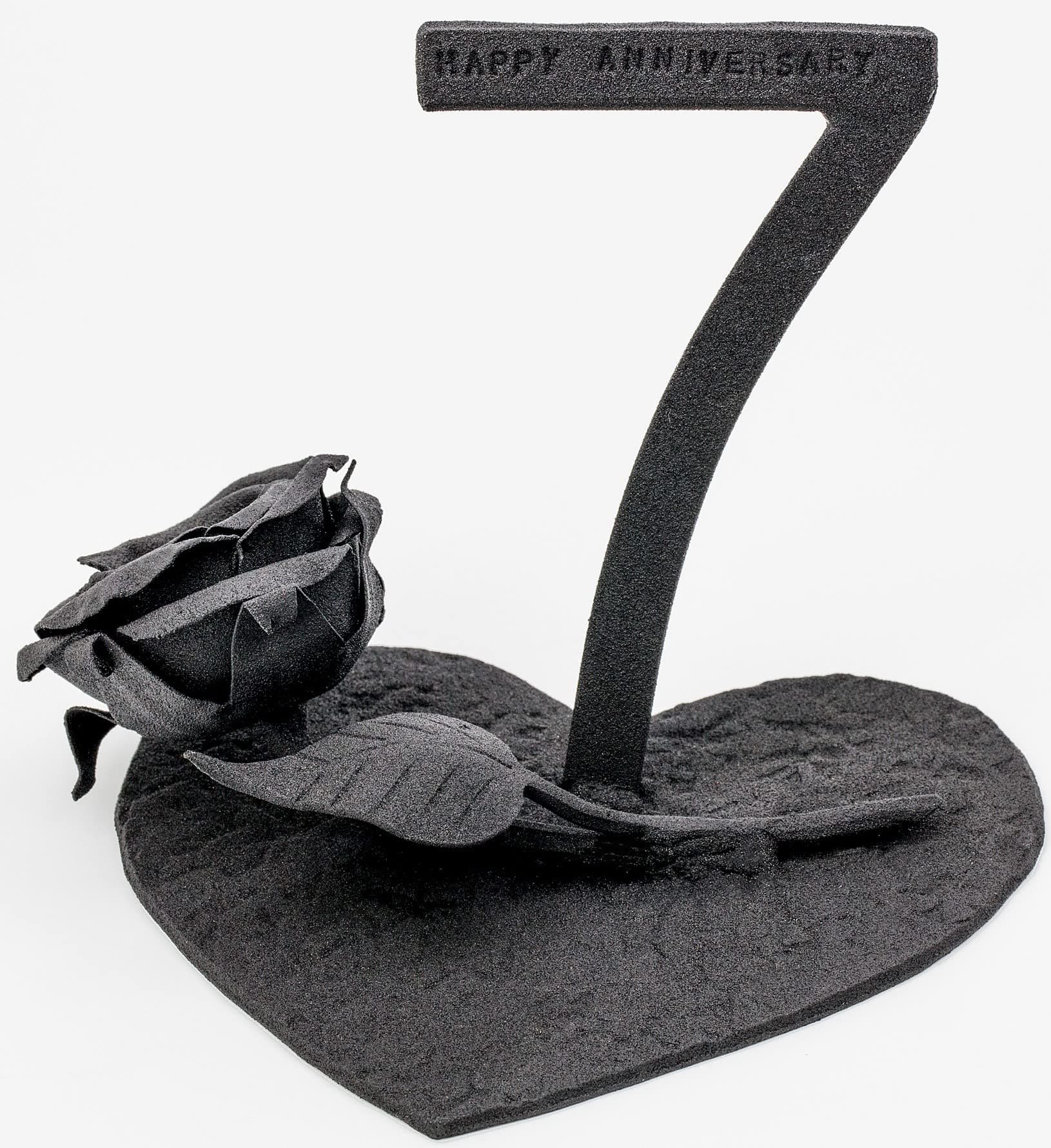 OptiProducts7 Year Iron Rose Heart | Iron Copper 7th Iron Masterpiece | 7th Wedding Anniversary Stand 7 Wedding