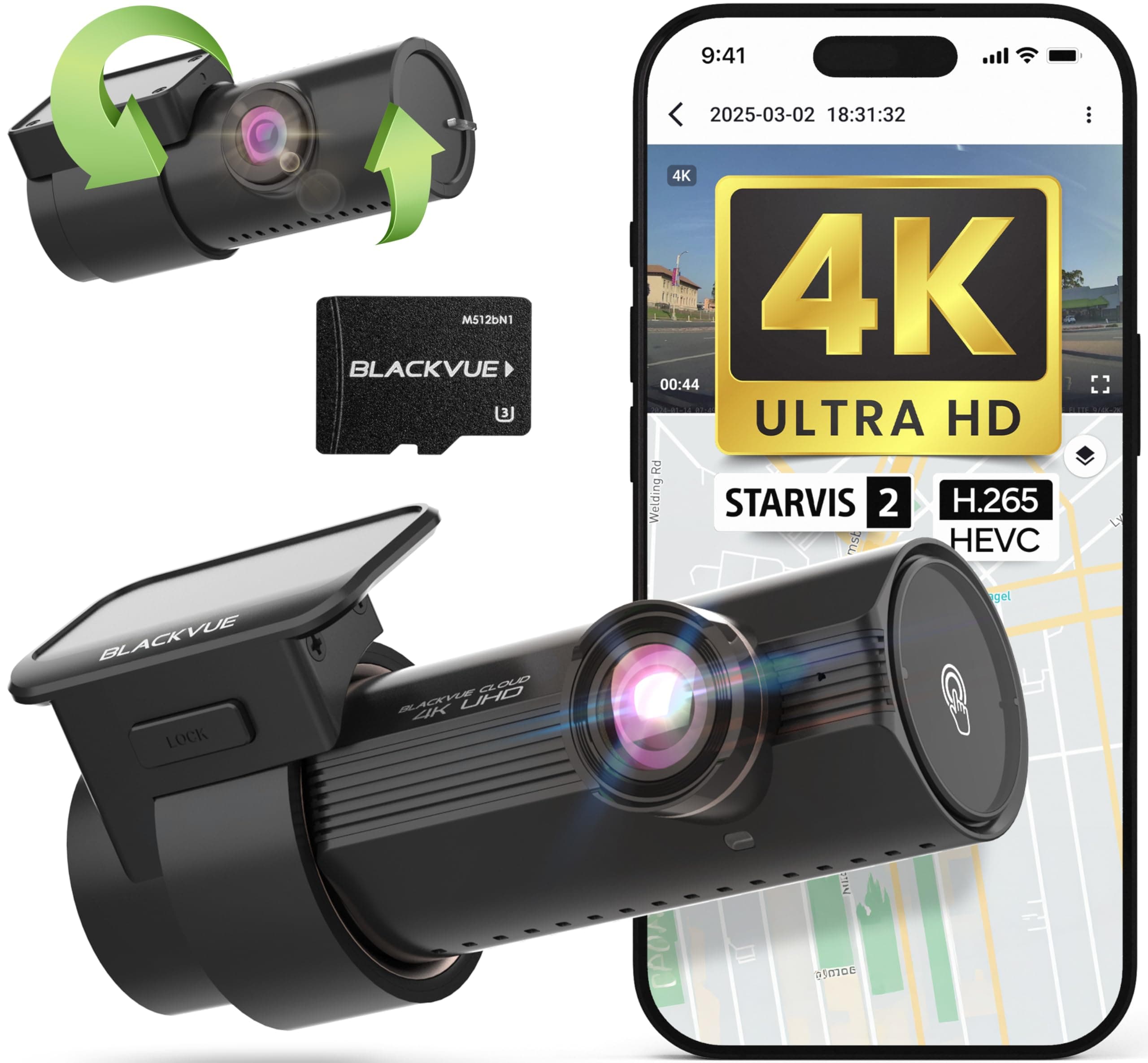 BlackVue DR970X-2CH Plus 4K UHD Dash Cam (256GB)