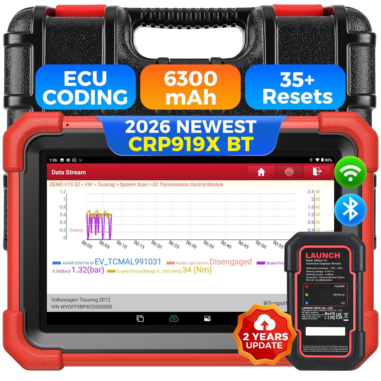 X431 CRP919XBT 2026 Bidirectional Scan Tool with ECU Code, CANFD&DoIP, Wireless Full System Car Diagnostic Scanner, FCA AutoAuth, VAG Guided, 35+ Resets, 2 Yrs Free Update, Upgraded of CRP919X
