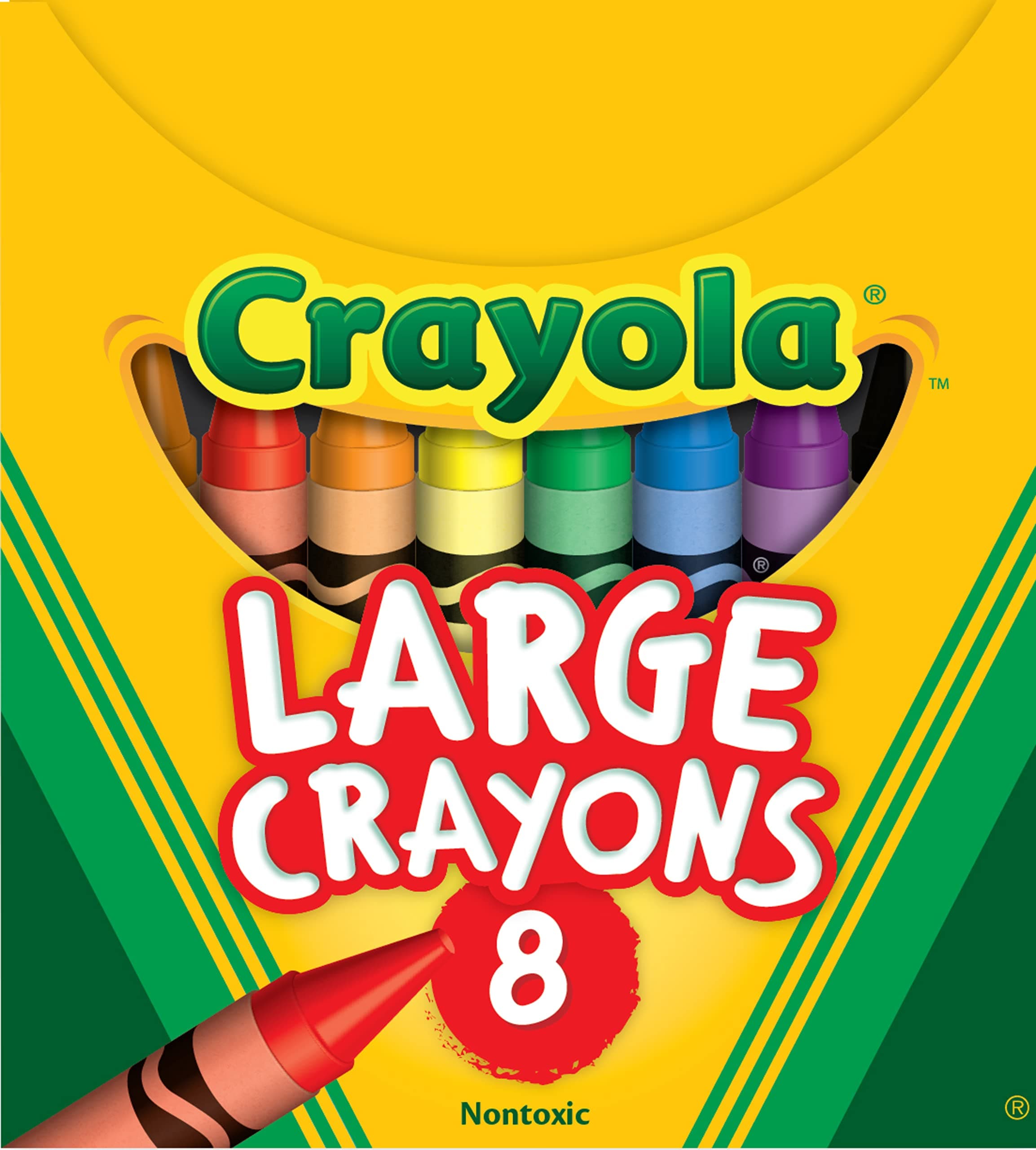 Large Crayons, School & Art Supplies, 8 Count