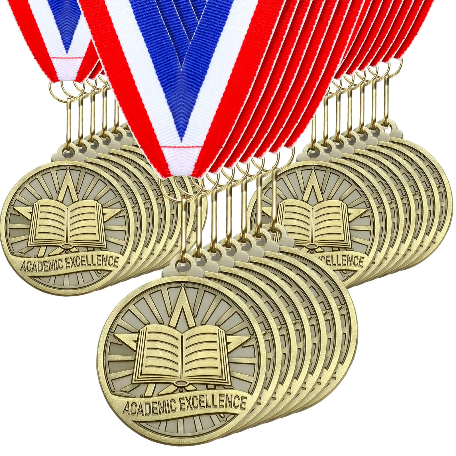 Quelay 30 Pcs 2'' Gold Medals for Awards,Winner Encourage Team Participation for Adults Trophy Award Prize Gift Competitions Graduation Party