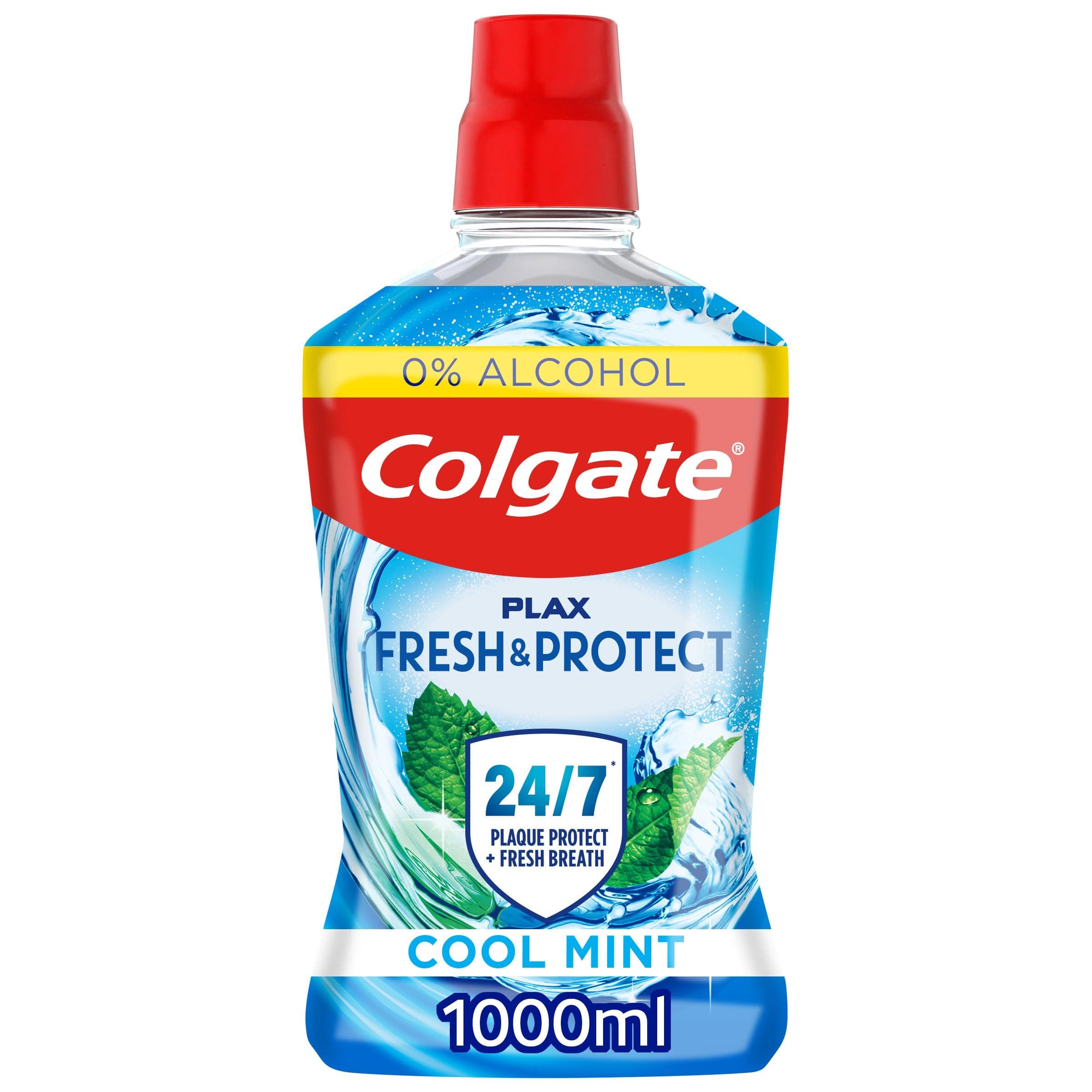 Plax Cool Mint Mouthwash 1L | Fresh Breath mouthwash | Instant Long-Lasting Freshness | no Burn Experience | 24/7 Plaque Protection When Used Twice Daily | clinically Tested by Dentists