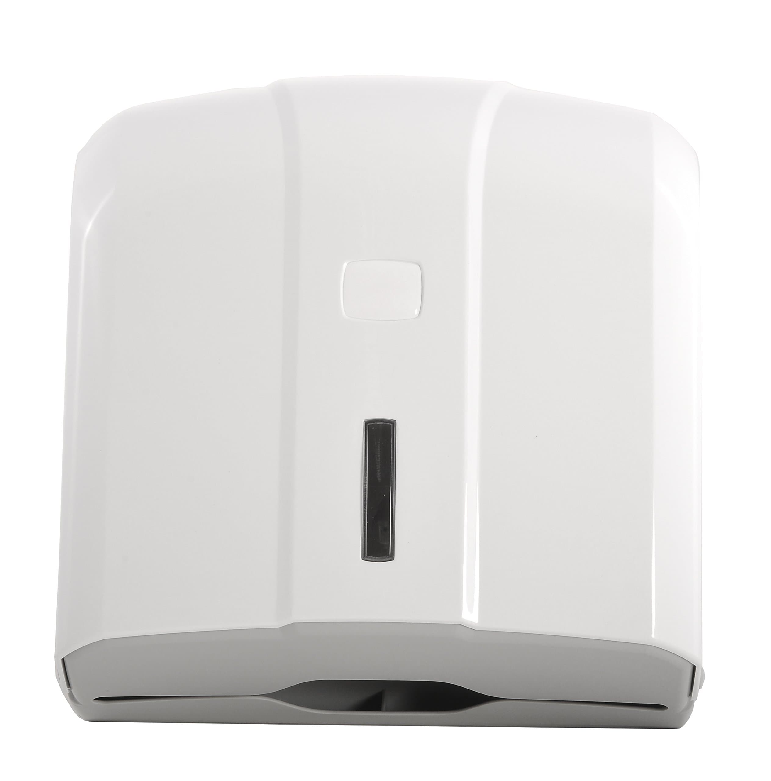 SemyTop Paper Towel Dispenser for approx.400 ZZ/C-Fold Sheets, plastic, white