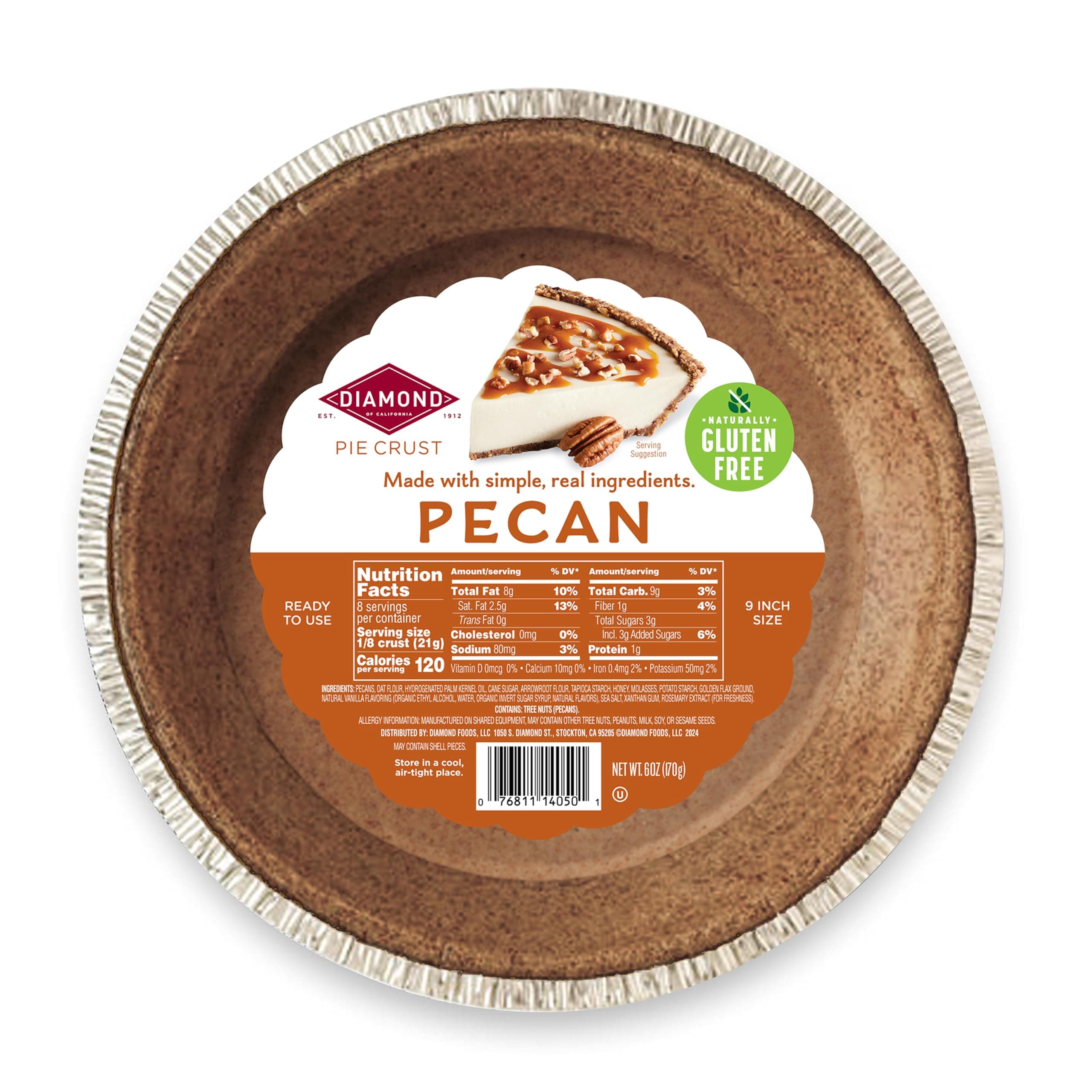 Diamond of California Pecan Pie Crust, 6 Oz, 1 Unit