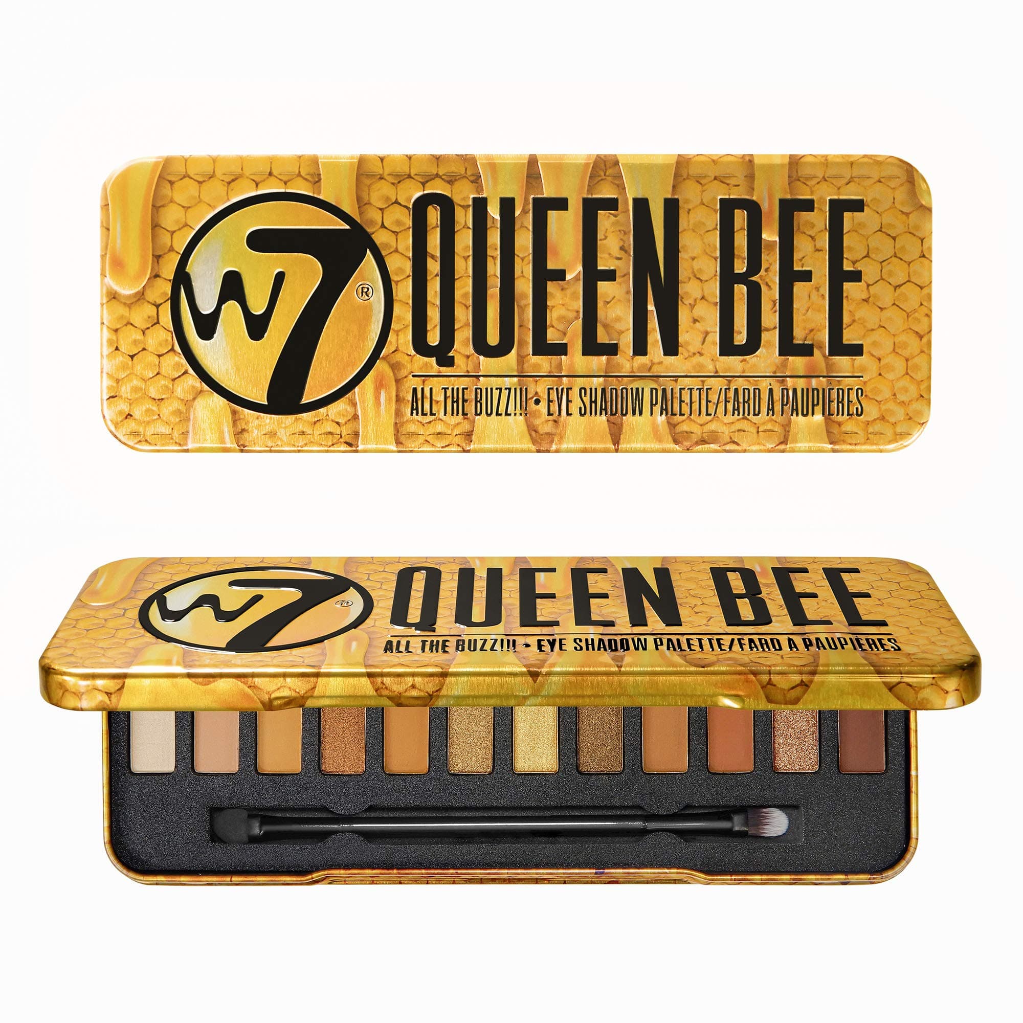 W7 | Queen Bee Eyeshadow Makeup Palette | Tones: Creamy Mattes and Shimmer Metallics | Colors: Golds, Browns, Coppers, Nudes | Cruelty Free Eye Makeup For Women by W7 Cosmetics