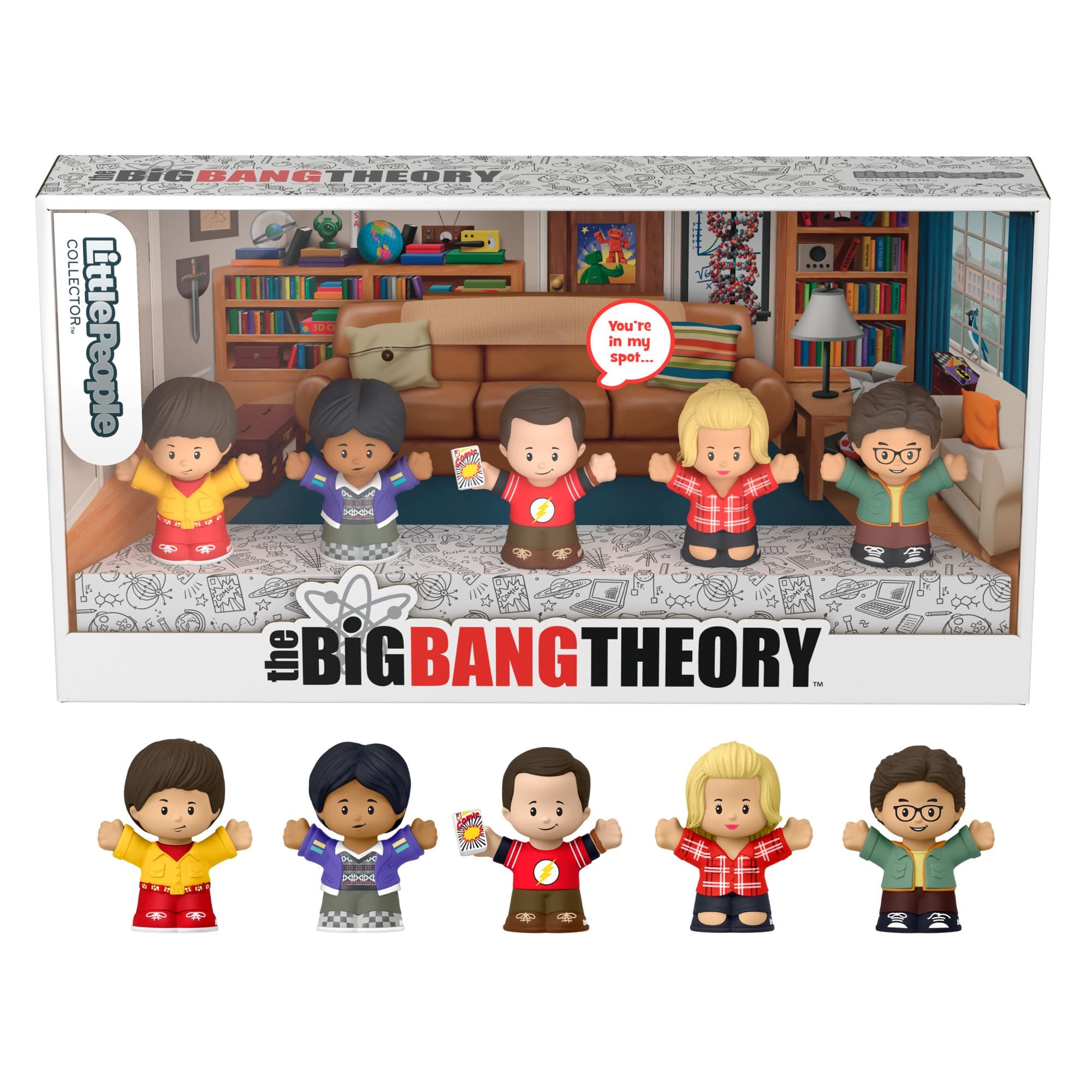 LittlePeople Collector The Big Bang Theory TV Show Special Edition Set in a Display Gift Box for Adults & Fans, 5 Figures, HYT47