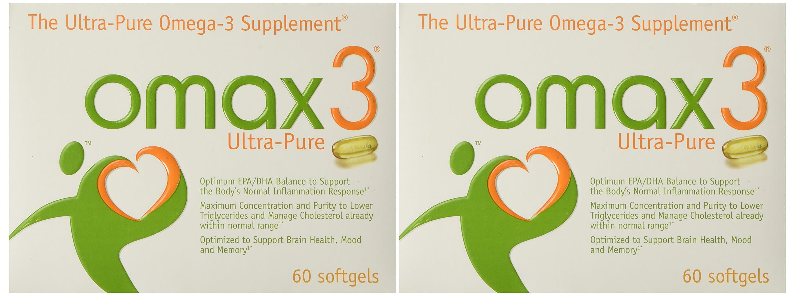 Omax3 Ultra-pure, 60 softgels(Pack of 2)