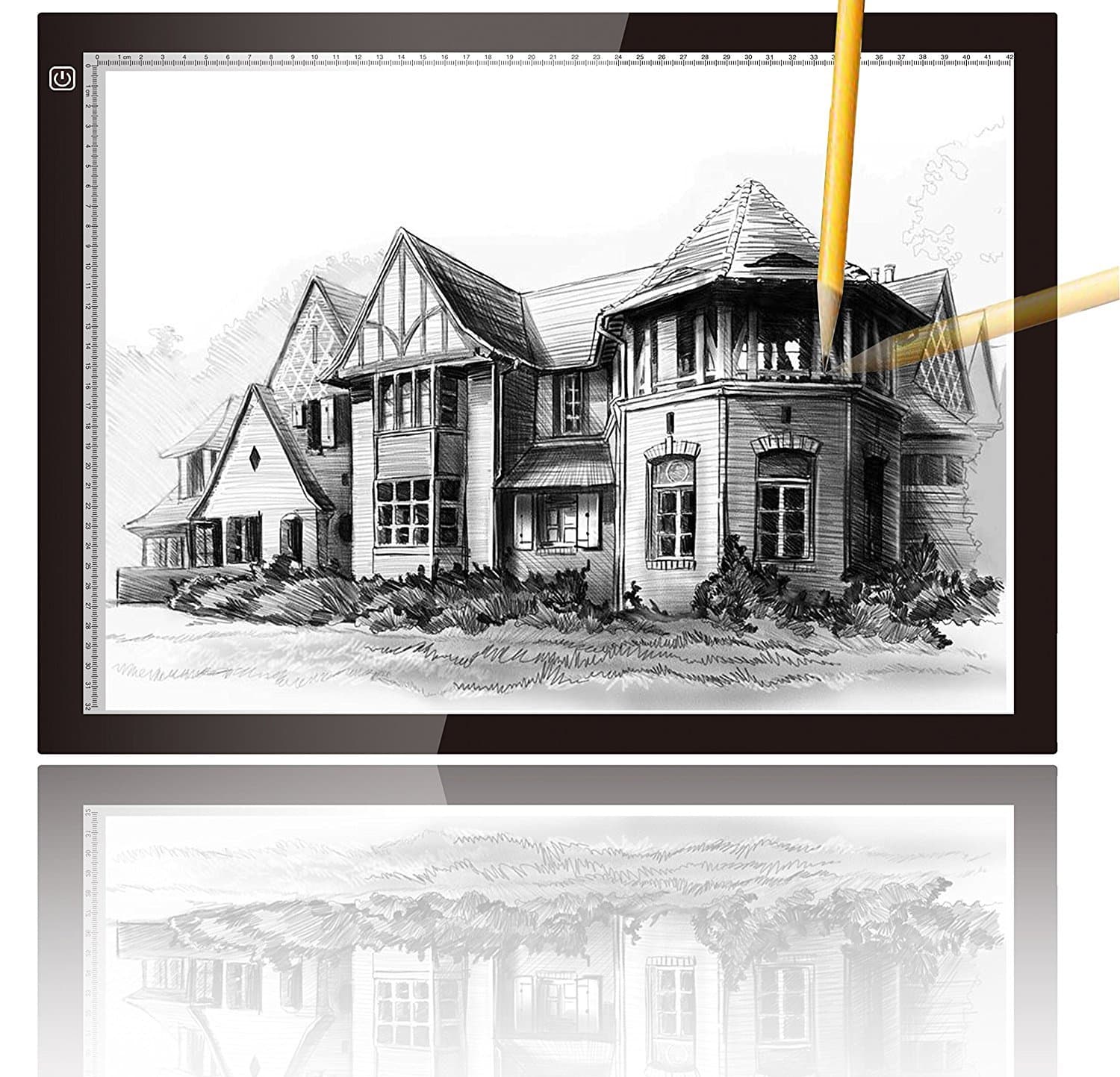 Super Thin A3 Light Box USB Power LED Drawing Copy Tracing Light Box Track Light with Brightness Adjustable, Painting Tattoo Sketch Animation Photograph Designed for The Artist (UK 3-pin Plug)