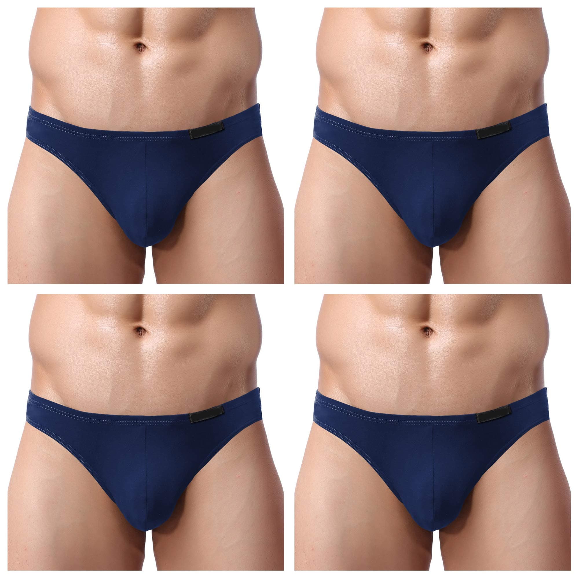 AvidloveMen's Modal Briefs Underwear Multipack Soft Classic Slip Underpants Sexy Low Rise Panties with No Front Opening 4-Pack