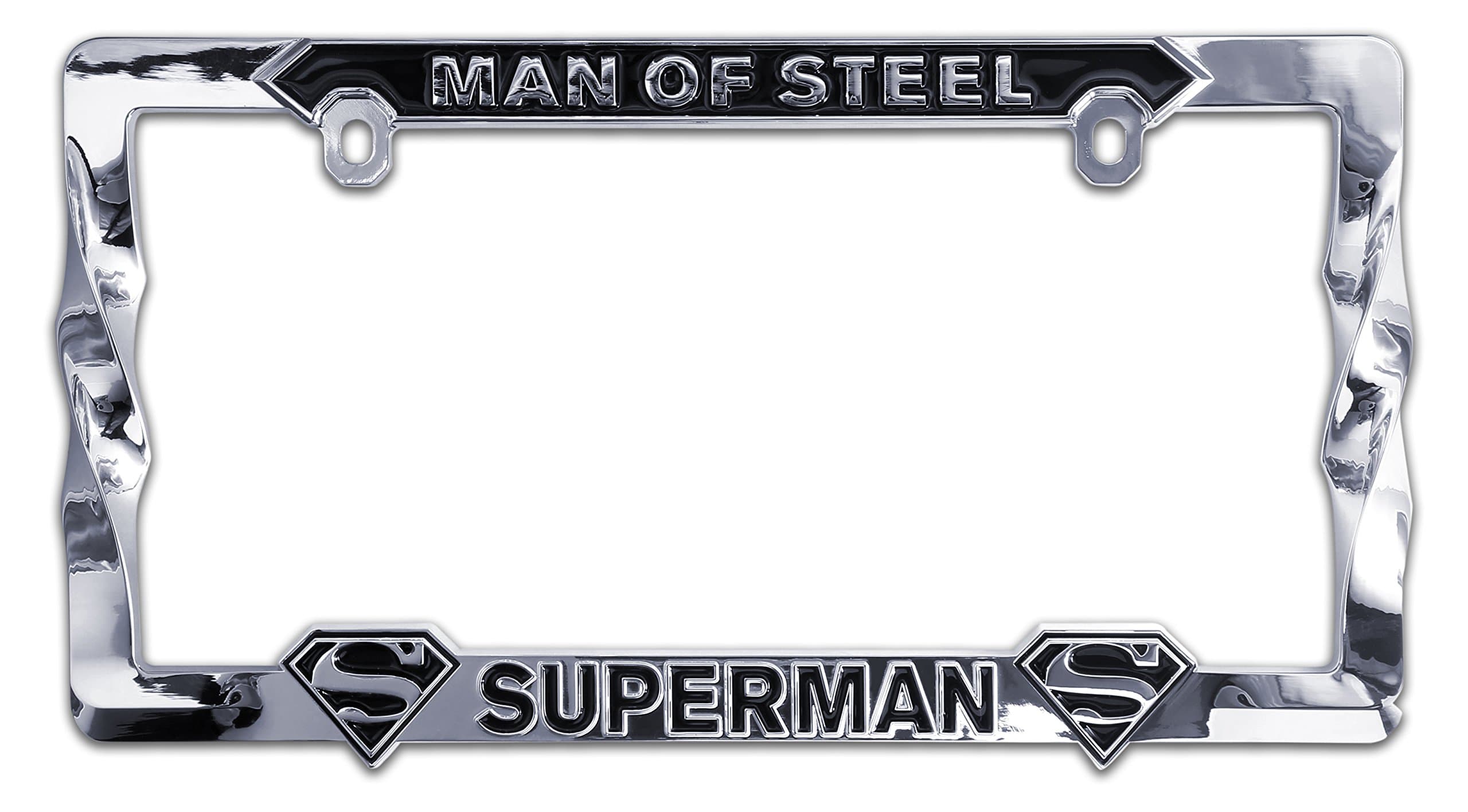 Elektroplate Officially Licensed - DC Comics Superman Chrome-Plated All-Metal Standard Size Premium 3D License Plate Frame Tag Holder for Cars/SUVs/Trucks Weather-Proof Automotive Accessory