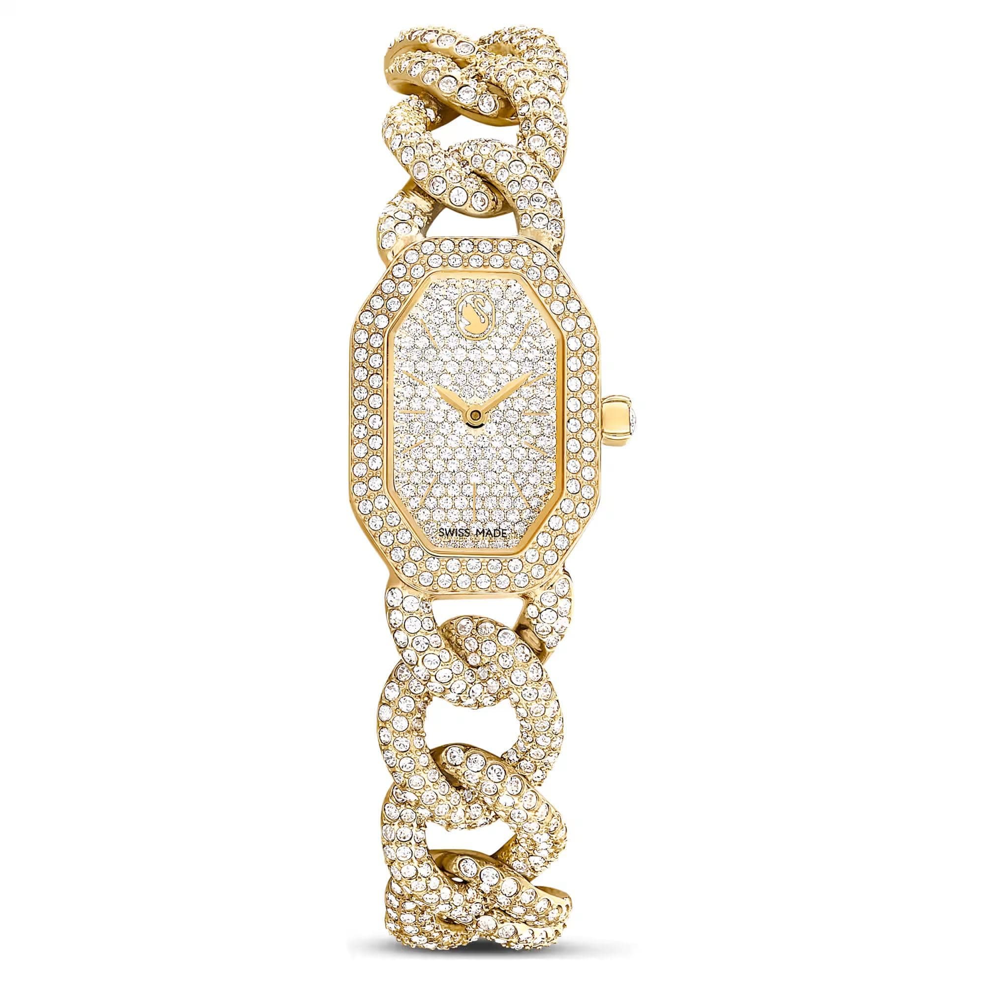 Dextera Chain Watch Swiss Made, Crystal Bracelet, Gold Tone, Gold-Tone Finish 5668854