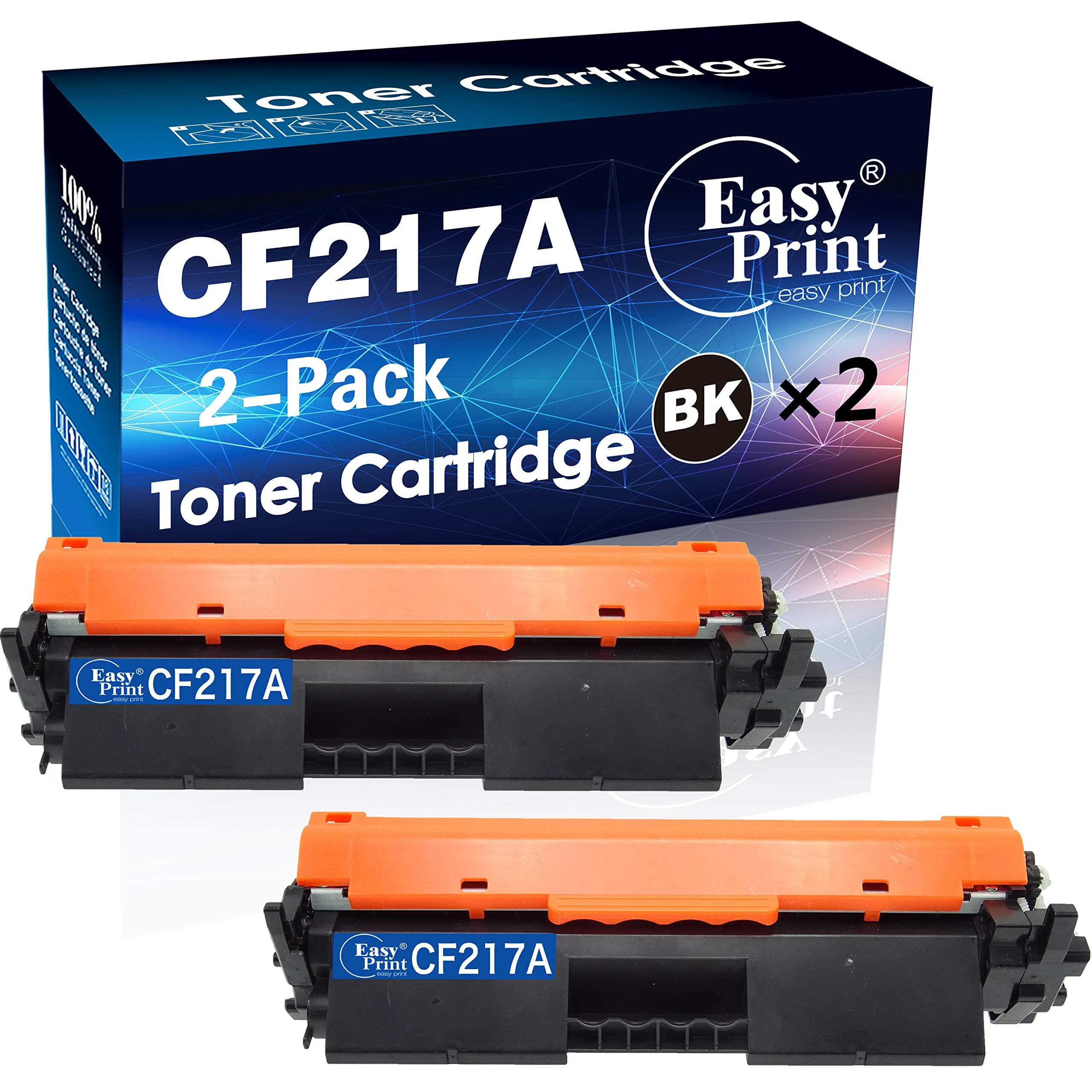 EasyPrint Compatible 2-Pack 17A CF217A Toner Cartridge for HP Laserjet Pro M102w M102a MFP M130a M130nw M130fn M130fw Printer (Black),