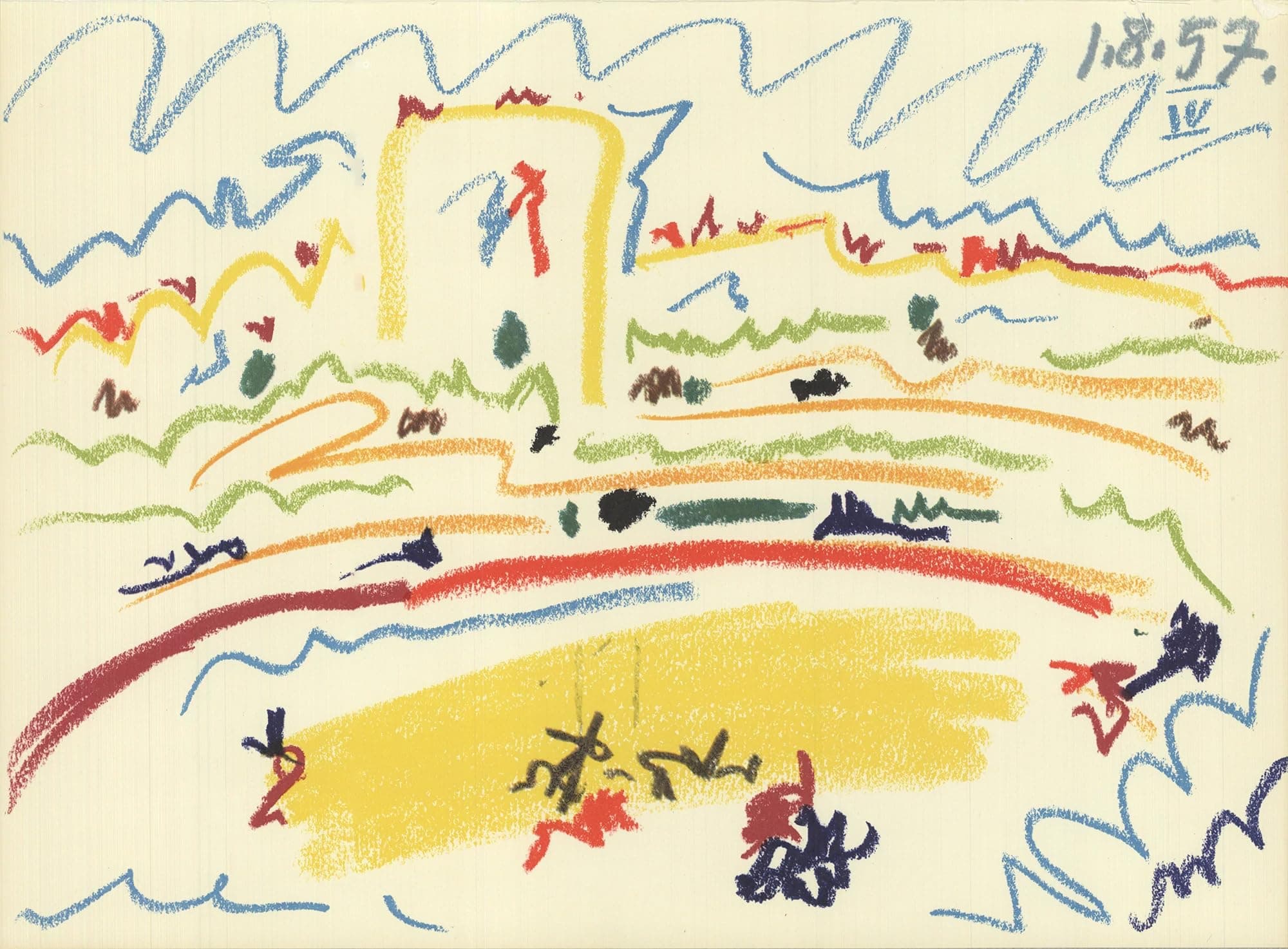 Pablo Picasso Bullring IV 11.5" x 14.5" Lithograph 1959 Modernism