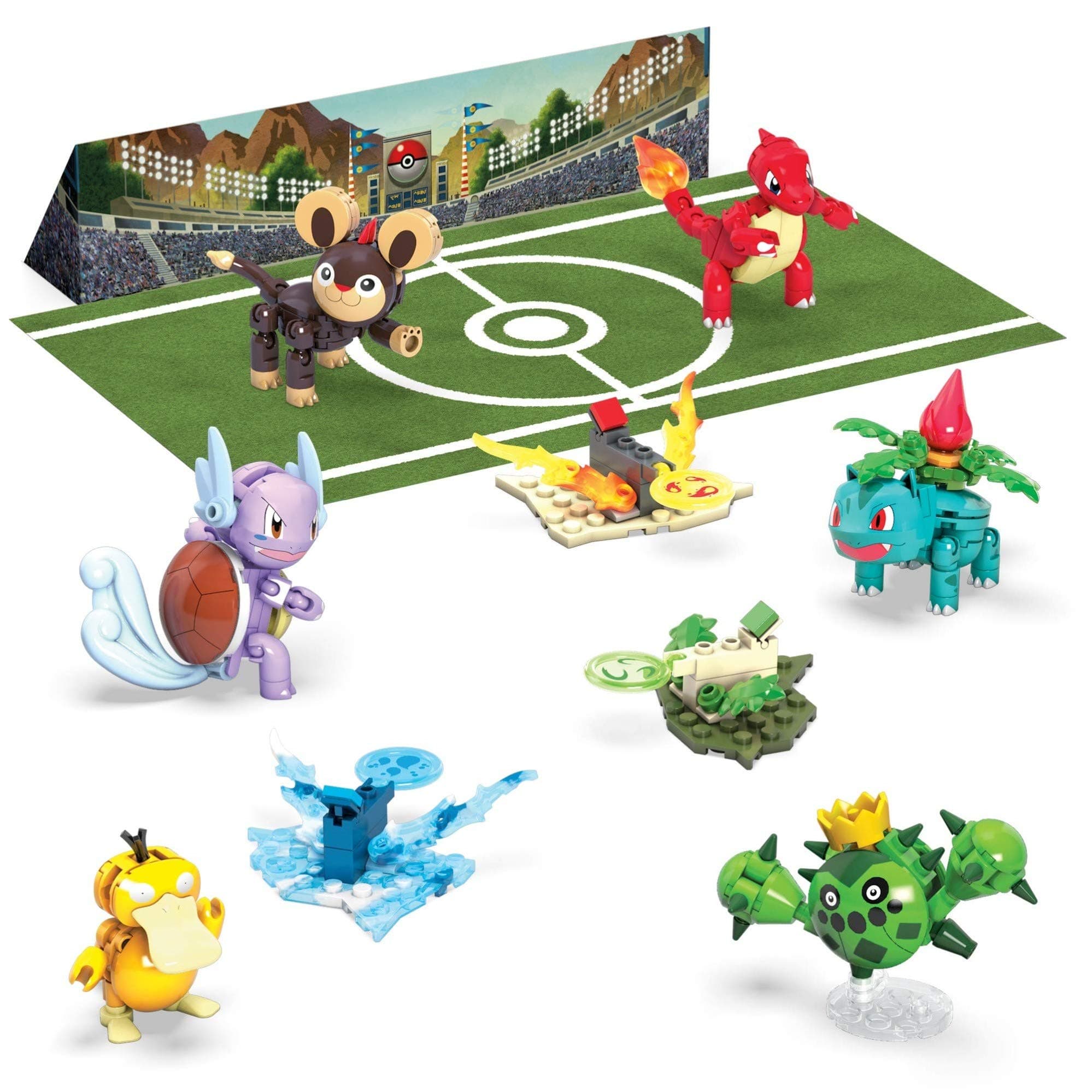 Mega Construx GNV47 Construx Pokémon Trainer Team Challenge, Construction Set with 6 Movable Pokémon Figures, Toy from 6 Years