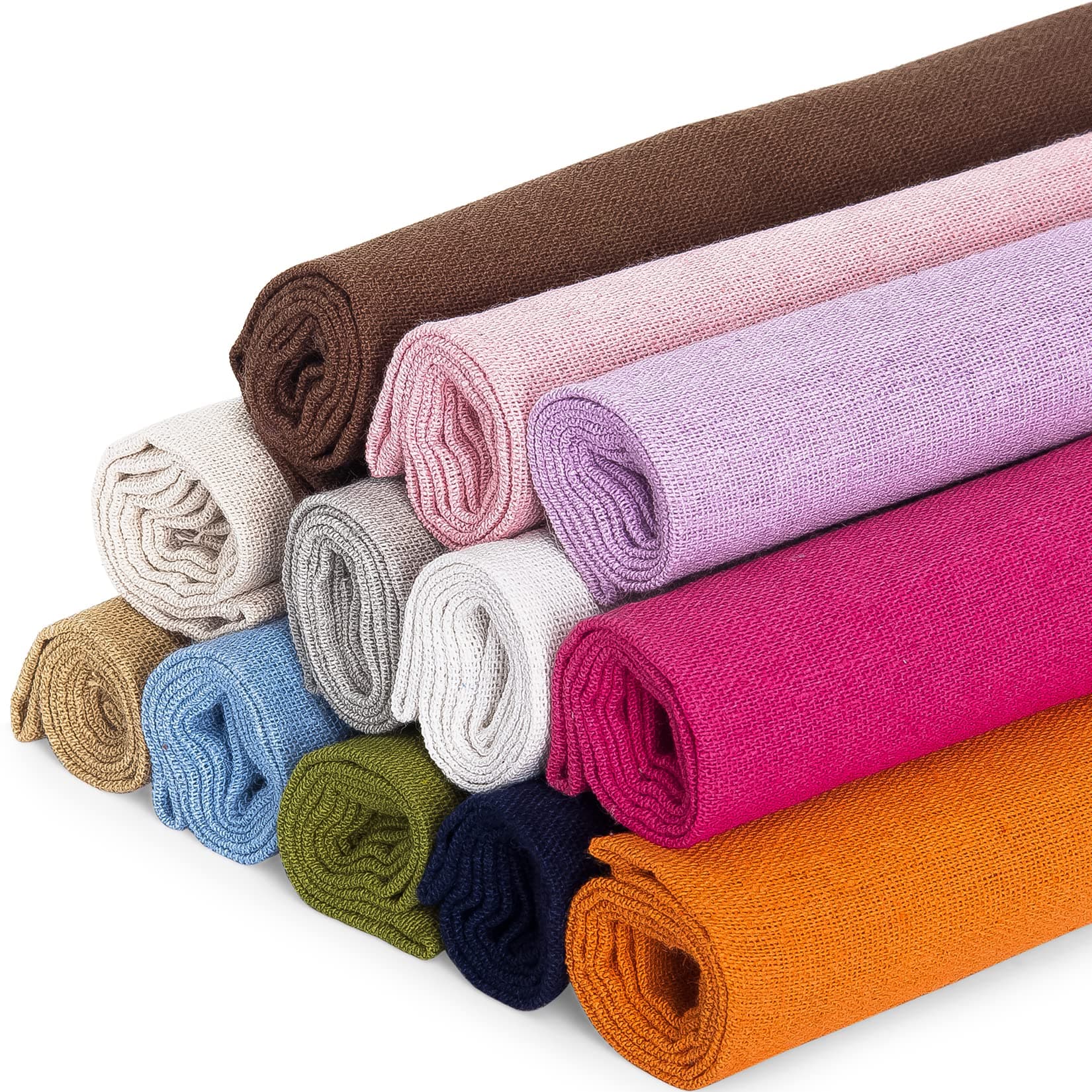 12 Pcs/Set Linen Needlework Fabric, Embroidery Quilting Square (19 x 19 Inch) for Garments Crafts Accessories, Backing Material, Sewing and Draping