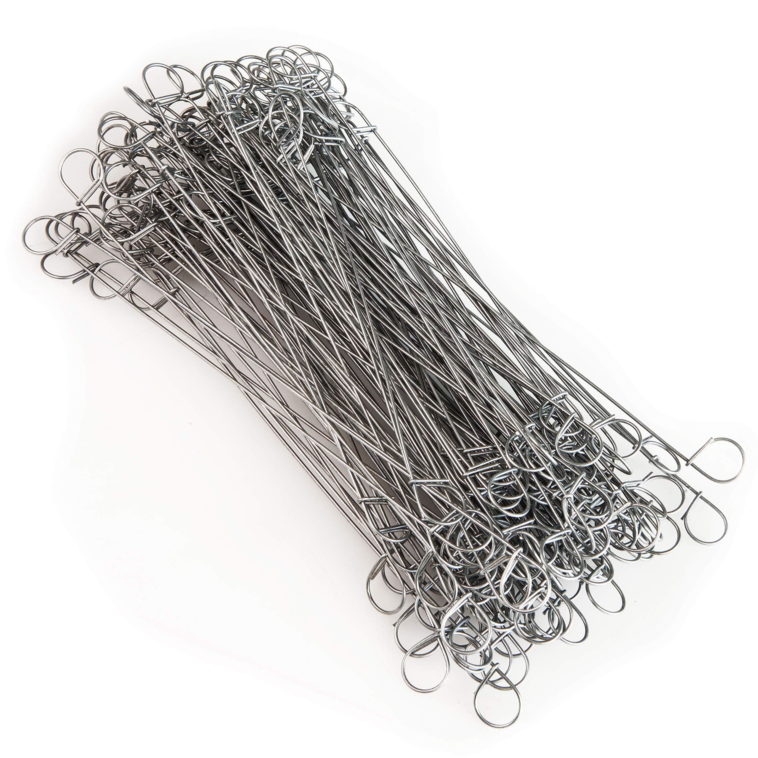 WindhagerDrahtverschlüsse Locks Bag Fasteners, Concrete Wire Drill Binder, with Eyelets, 150 Pieces, 16 cm, galvanised, 07067