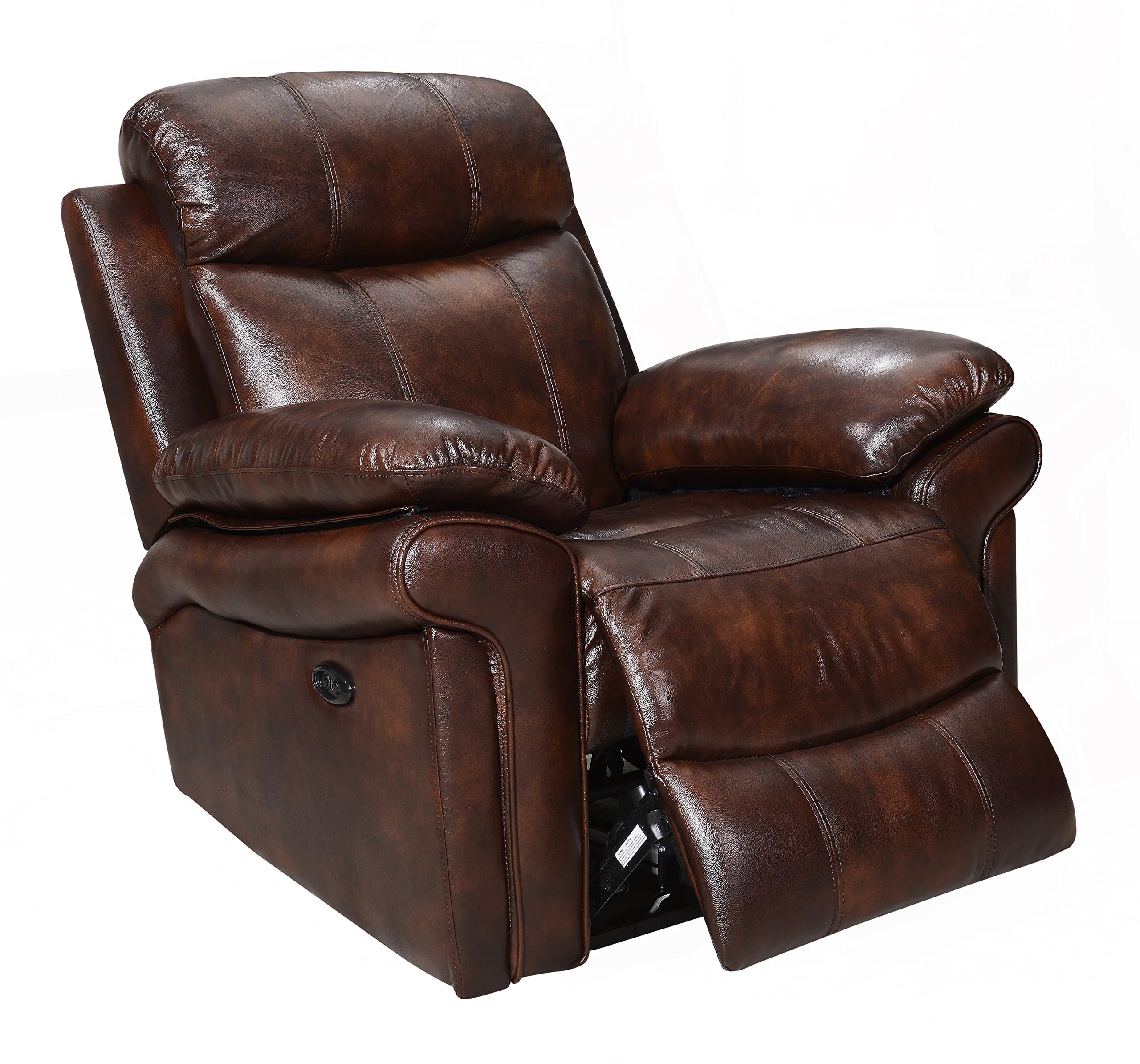 Oliver Pierce Hudson Leather Power Recliner, Brown