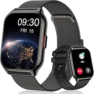 Popglory Smart Watch for Women Men, 2.01" Smartwatch Make & Answer Call, Fitness Watch, Blood Pressure, Heart Rate & Sleep, 100+ Sports Activity Tracker Step Counter for Android iOS