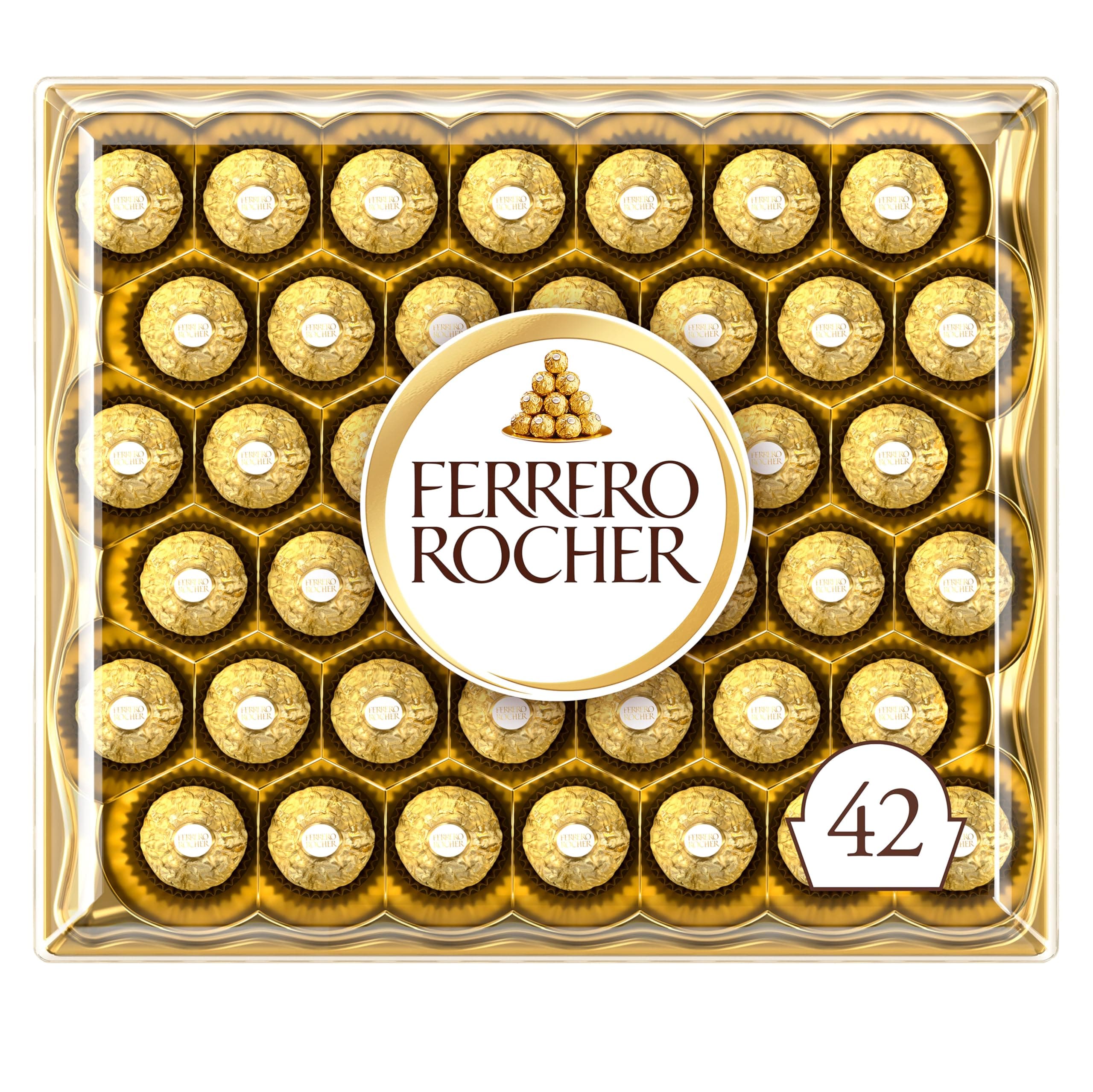Rocher Pralines, Chocolate Gifts - Chocolate Gift Box, Covered in Milk Chocolate and Nuts, 42 Pieces (525g)