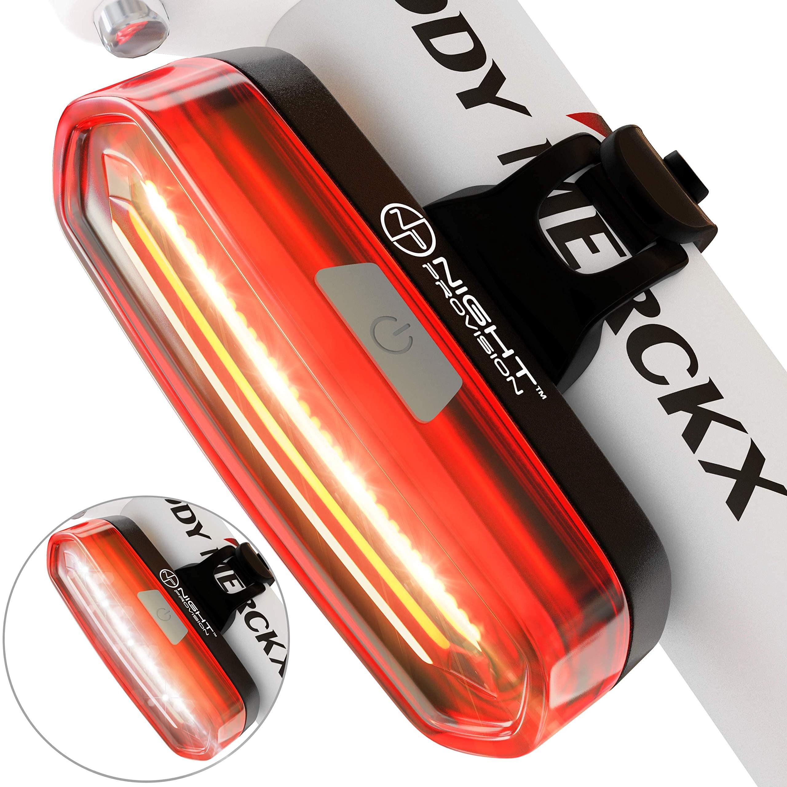 DUO-120 Red/White Strobe Back Rear Bike Light USB Rechargeable COB LED Lights PSR-120 Red/Blue Bicycle Lights High Visibility