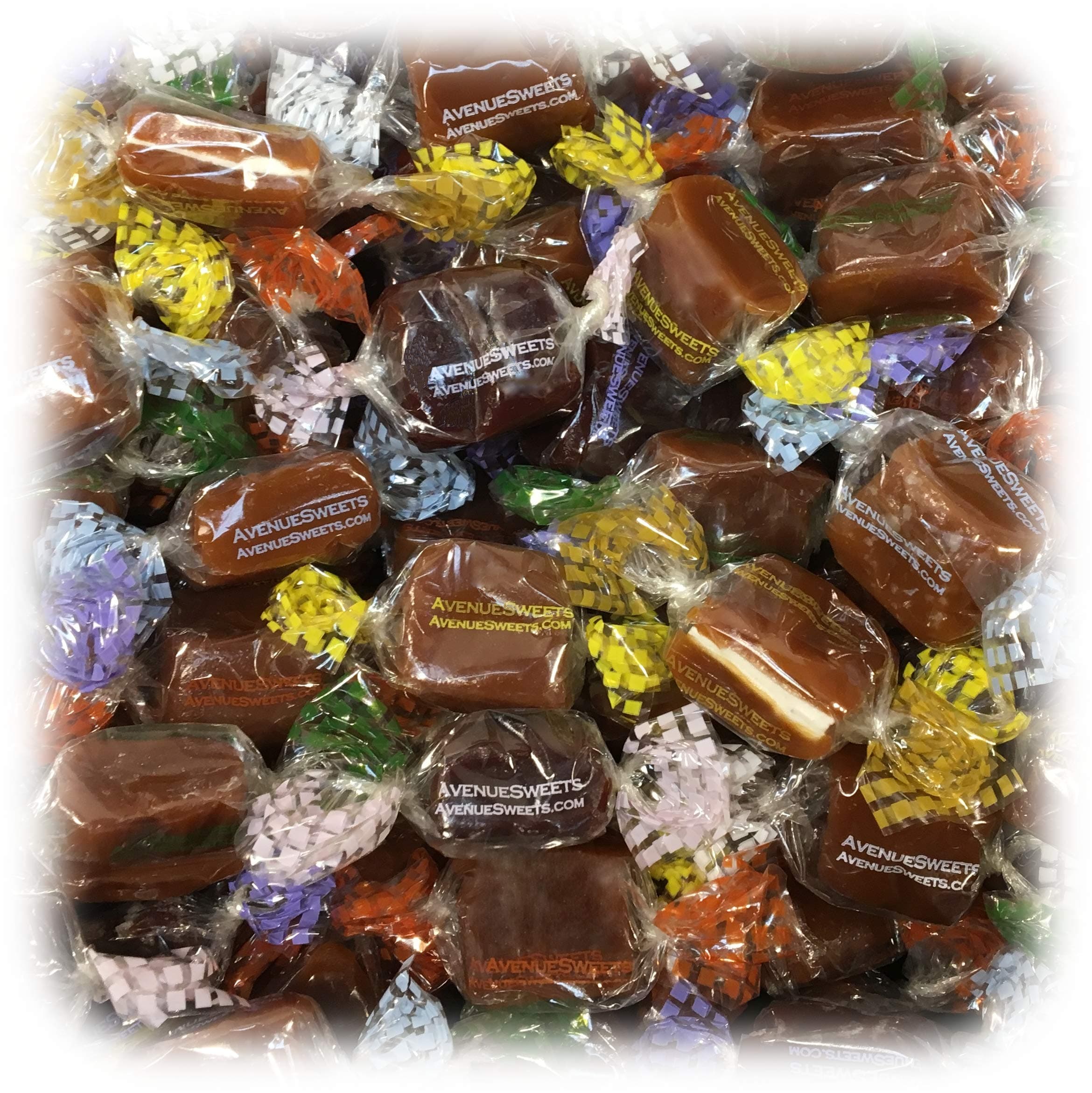 AvenueSweets - Handcrafted Individually Wrapped Soft Caramels - 1 lb Box - Customize Your Flavors