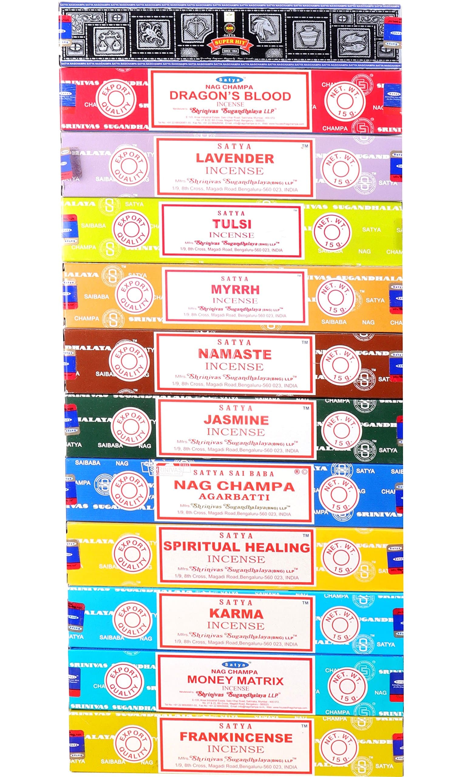Satya Incense Sticks, Series 1, 12x15g