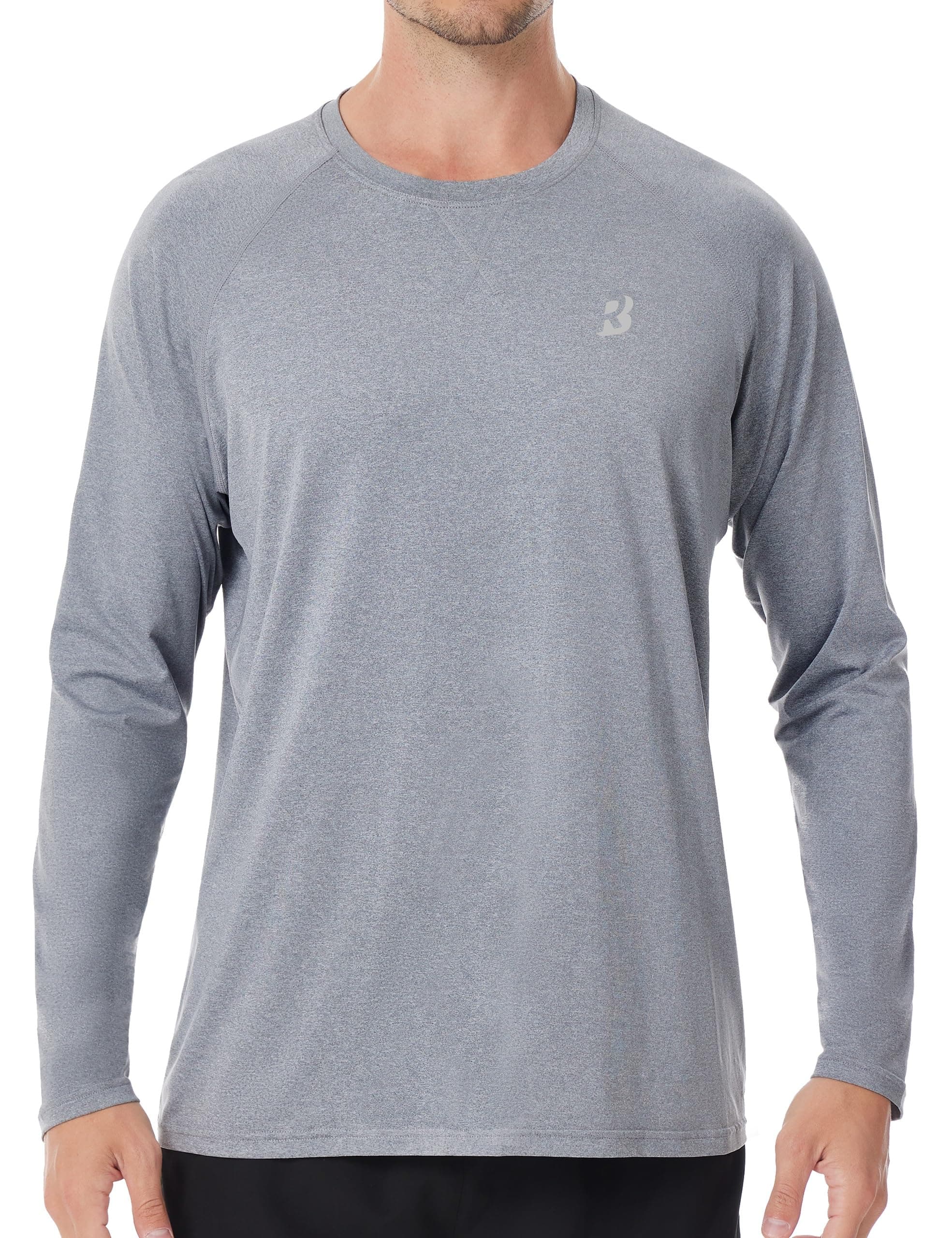 UPF 50+ Sun Shirts for Men, UV Protection Long Sleeve Swim Shirt, Quick Dry Rash Guard for Fishing Hiking Running