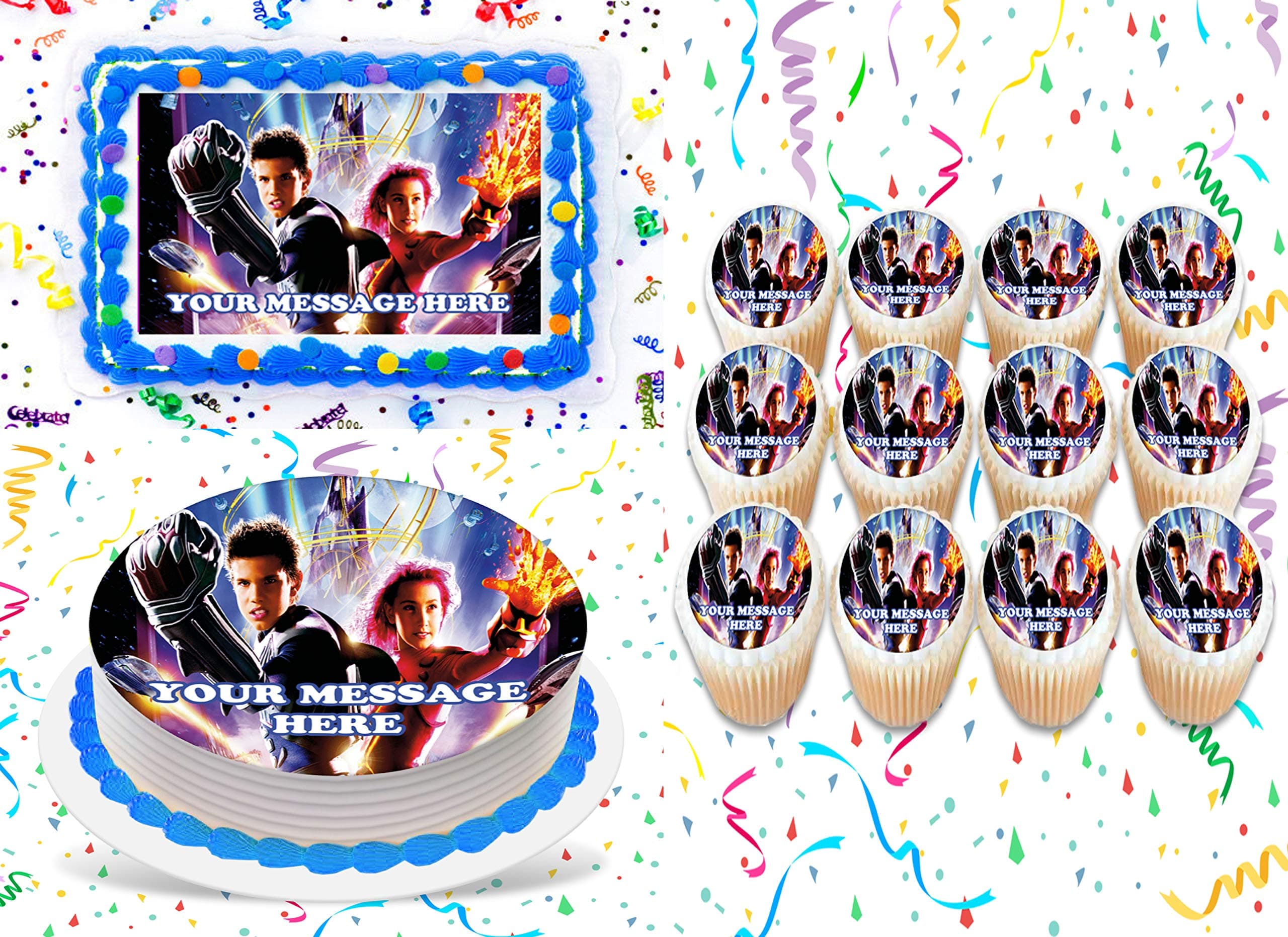 The Adventures Of Sharkboy And Lavagirl In 3D Cake Topper Edible Image Personalized Cupcakes Frosting Sugar Sheet (8" Round Cake Topper)